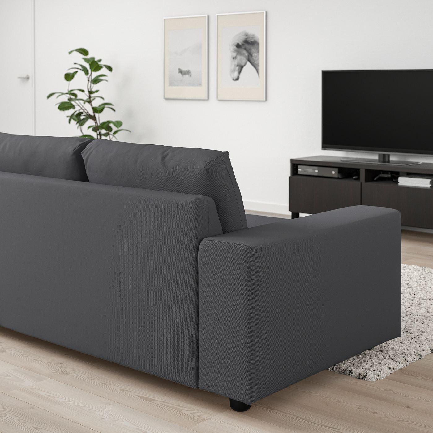 家具 Ikea vimle VIMLE 3-seat sofa with wide armrests/Hallarp grey - IKEA