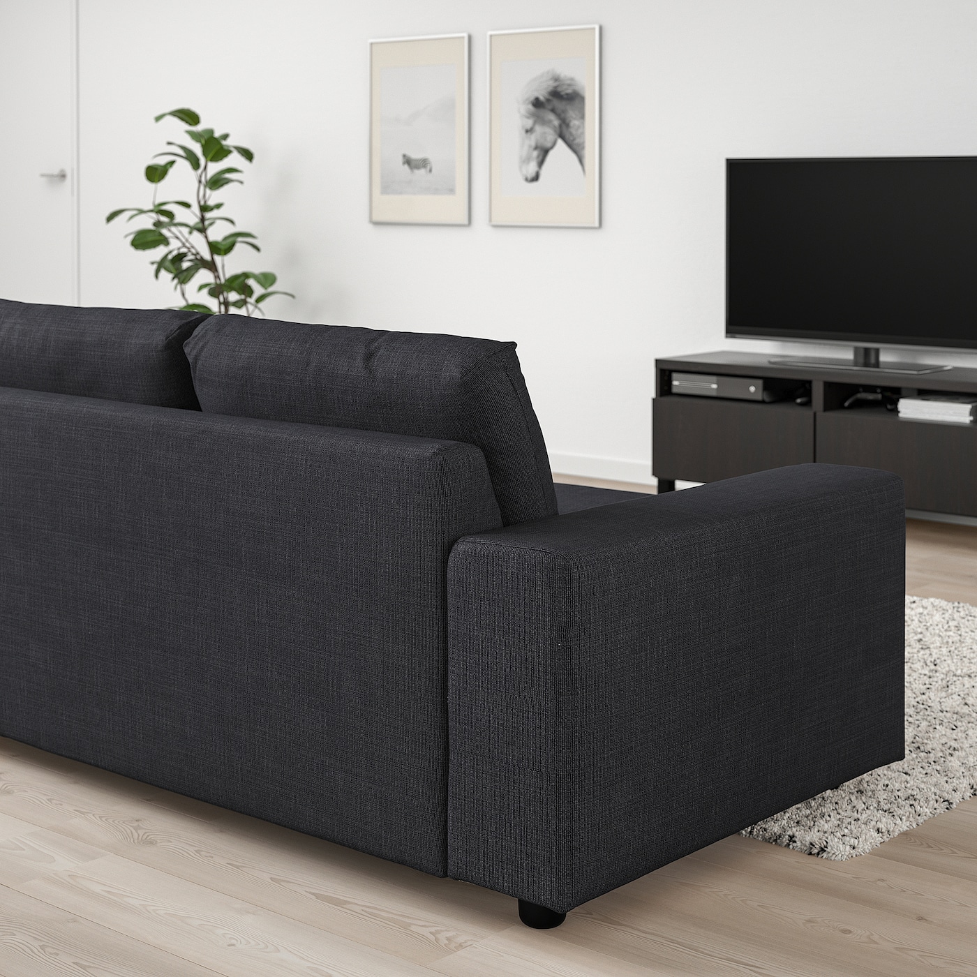 VIMLE 3-seat sofa with wide armrests/Hillared anthracite - IKEA