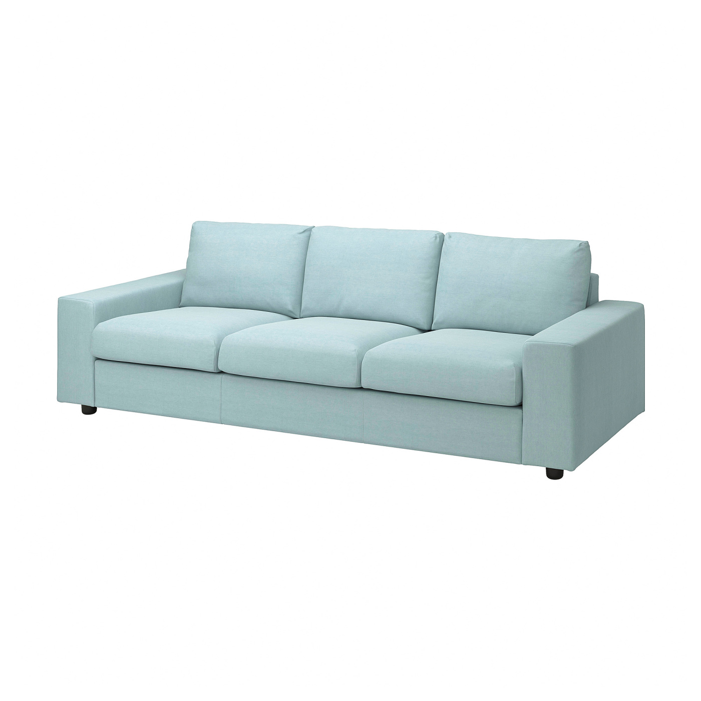 VIMLE 3-seat sofa with wide armrests/Saxemara light blue - IKEA