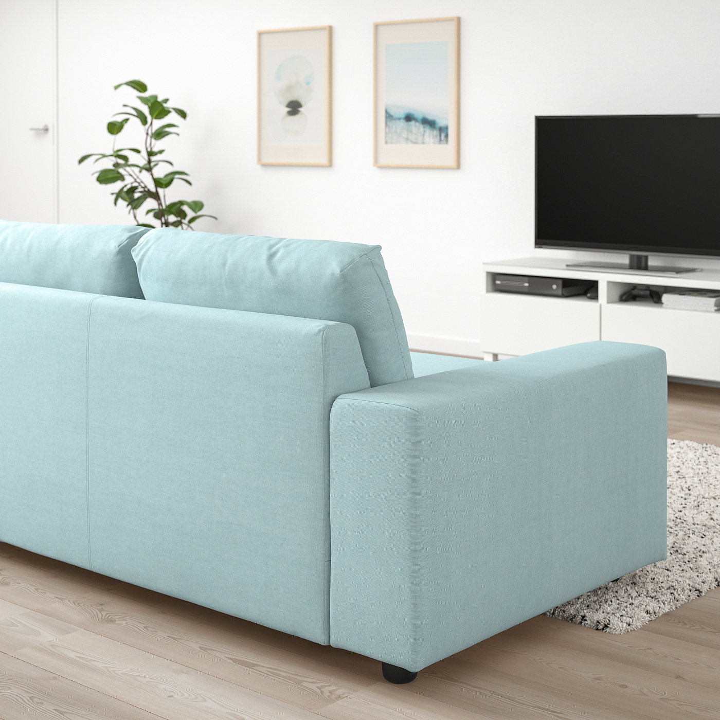 家具 Ikea vimle VIMLE 3-seat sofa with wide armrests/Saxemara light blue - IKEA