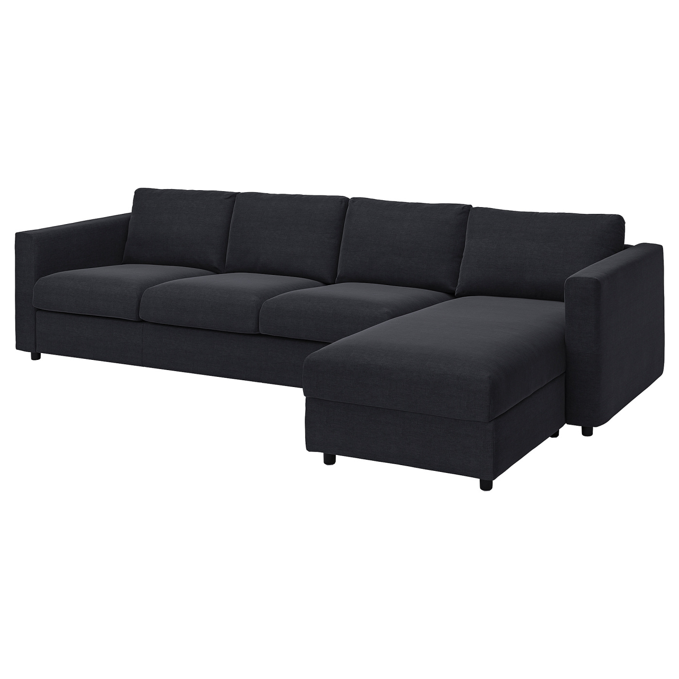 VIMLE 4-seat sofa with chaise longue Saxemara black-blue - IKEA