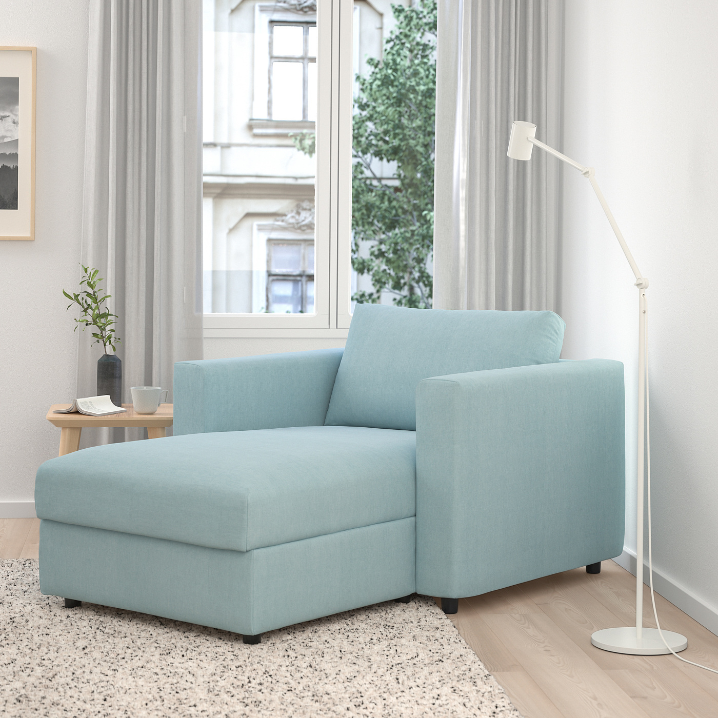 VIMLE chaise longue Saxemara light blue - IKEA