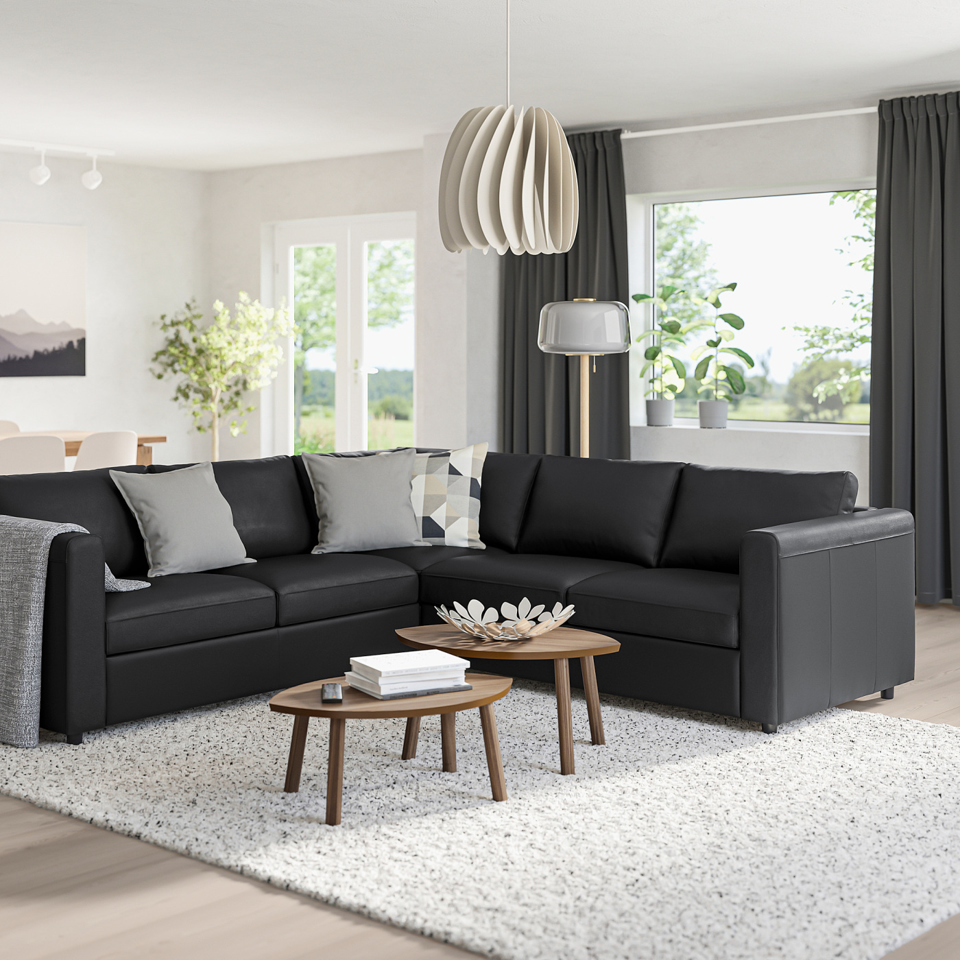 VIMLE corner sofa, 4-seat Grann/Bomstad black - IKEA