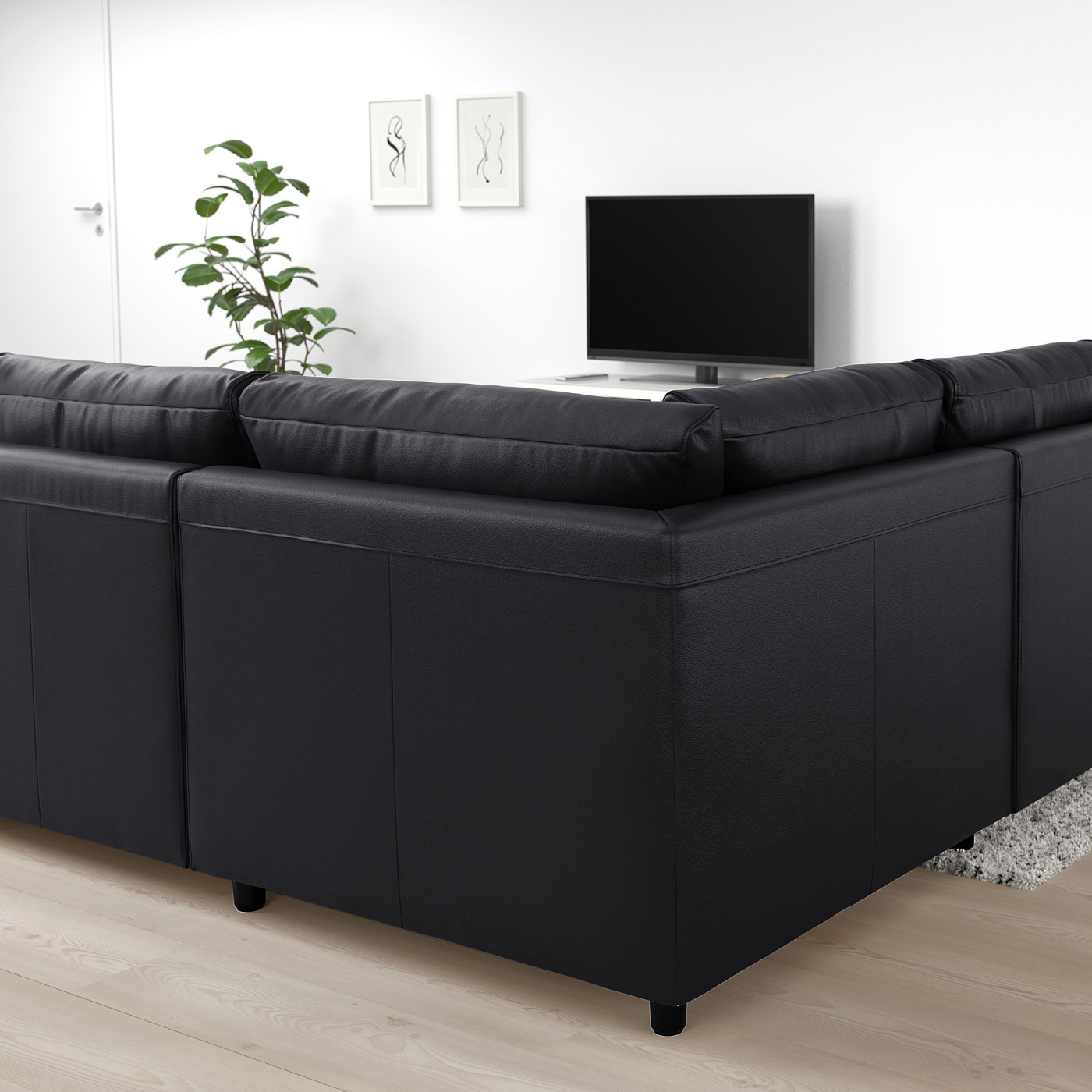 VIMLE corner sofa, 4-seat Grann/Bomstad black - IKEA