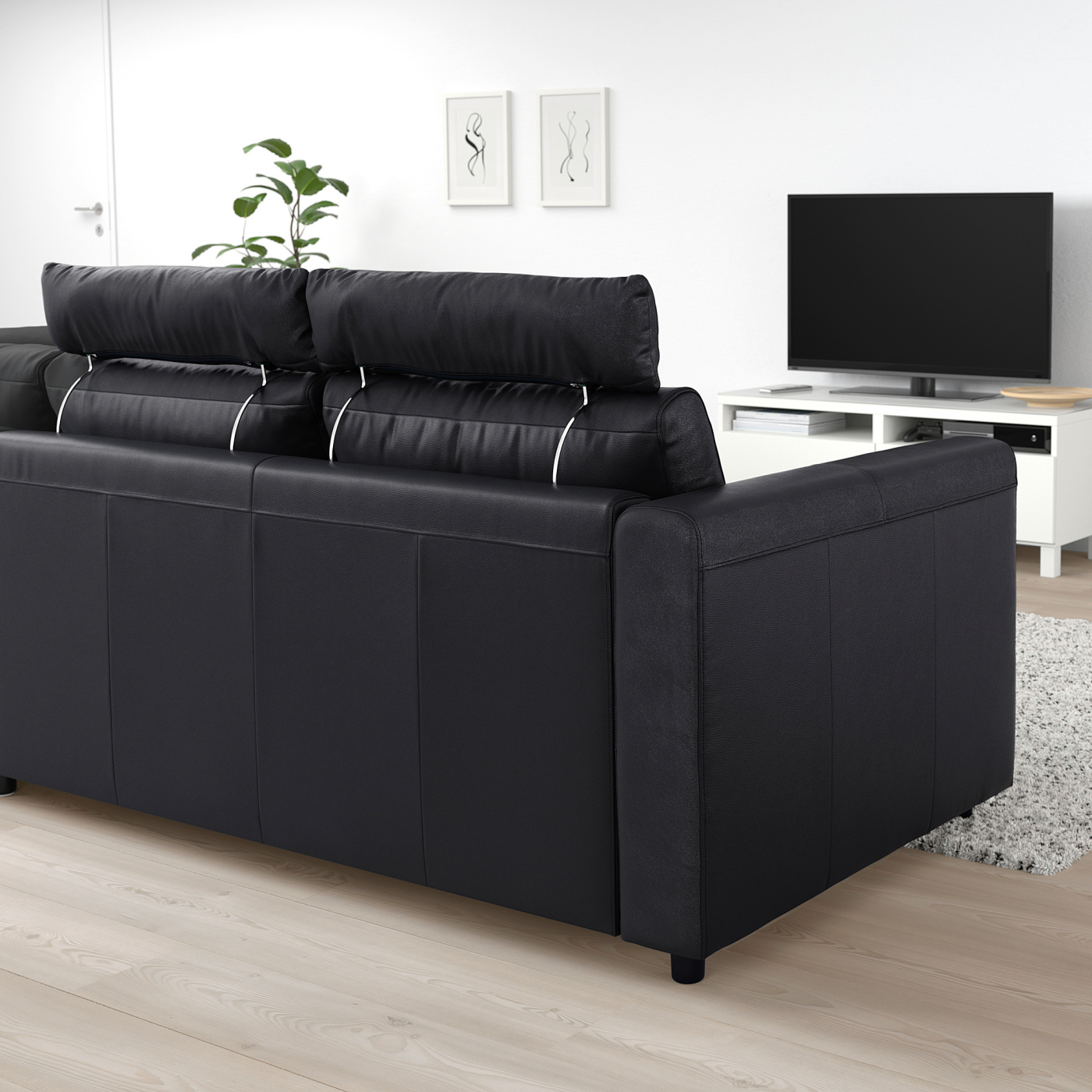 VIMLE corner sofa, 4-seat with open end with headrests/Grann