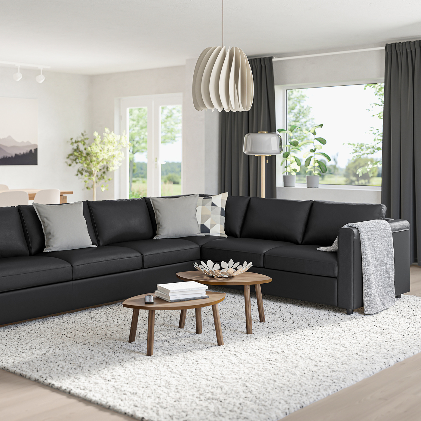 VIMLE corner sofa, 5-seat Grann/Bomstad black - IKEA