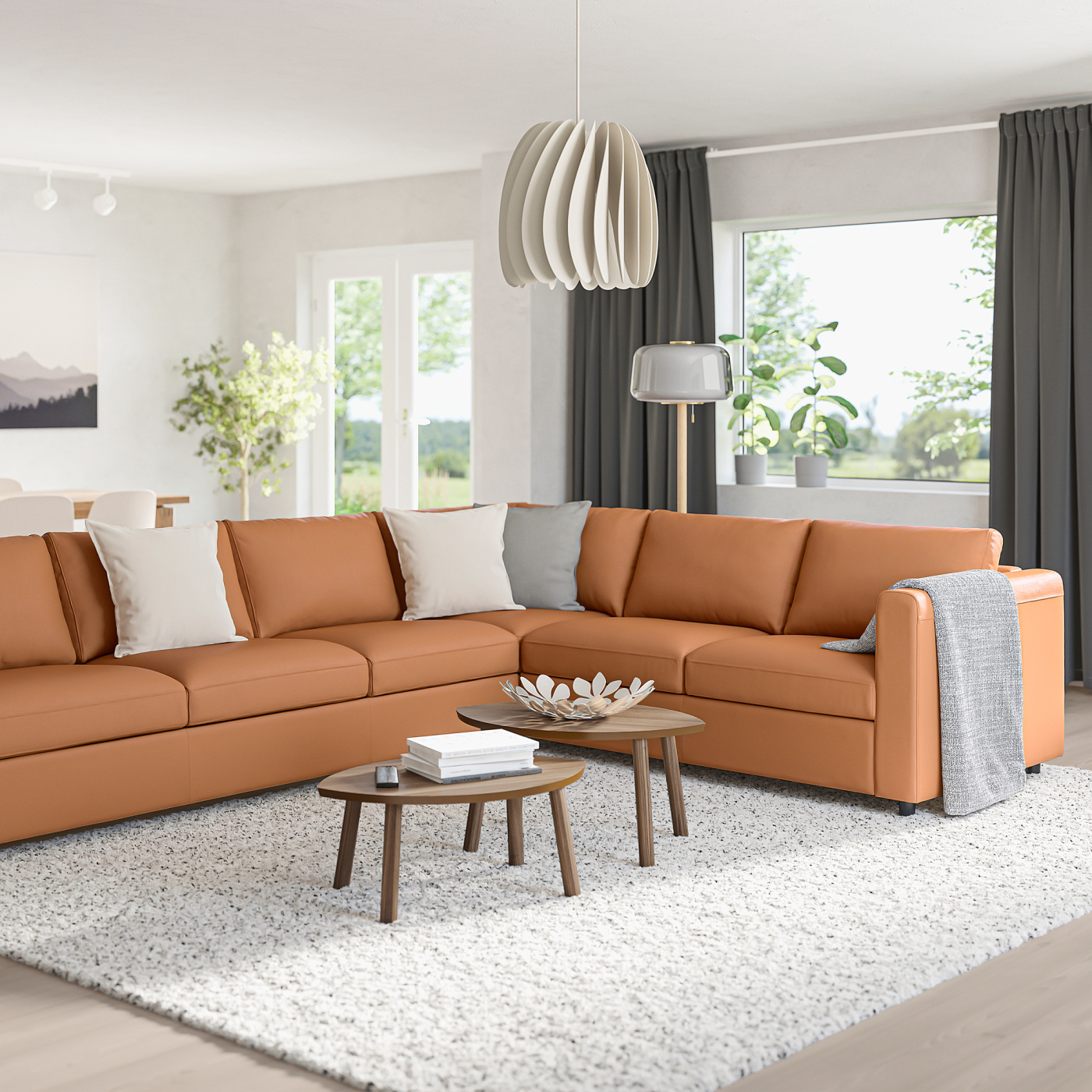 VIMLE corner sofa, 5-seat Grann/Bomstad golden-brown - IKEA