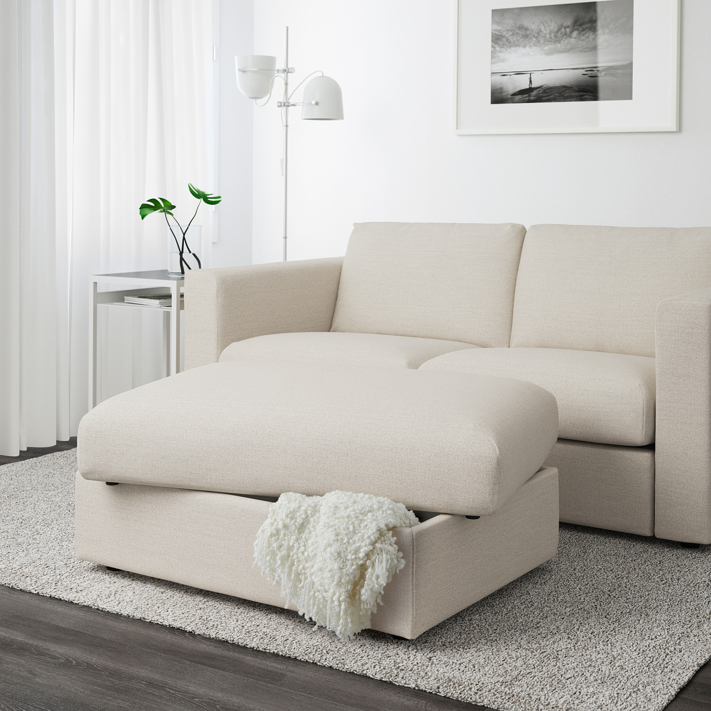 【新品・未使用品】IKEA オットマン　VIMLE VIMLE footstool with storage Gunnared beige - IKEA