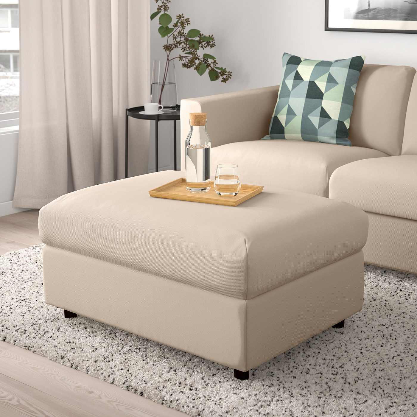 VIMLE footstool with storage Hallarp beige - IKEA