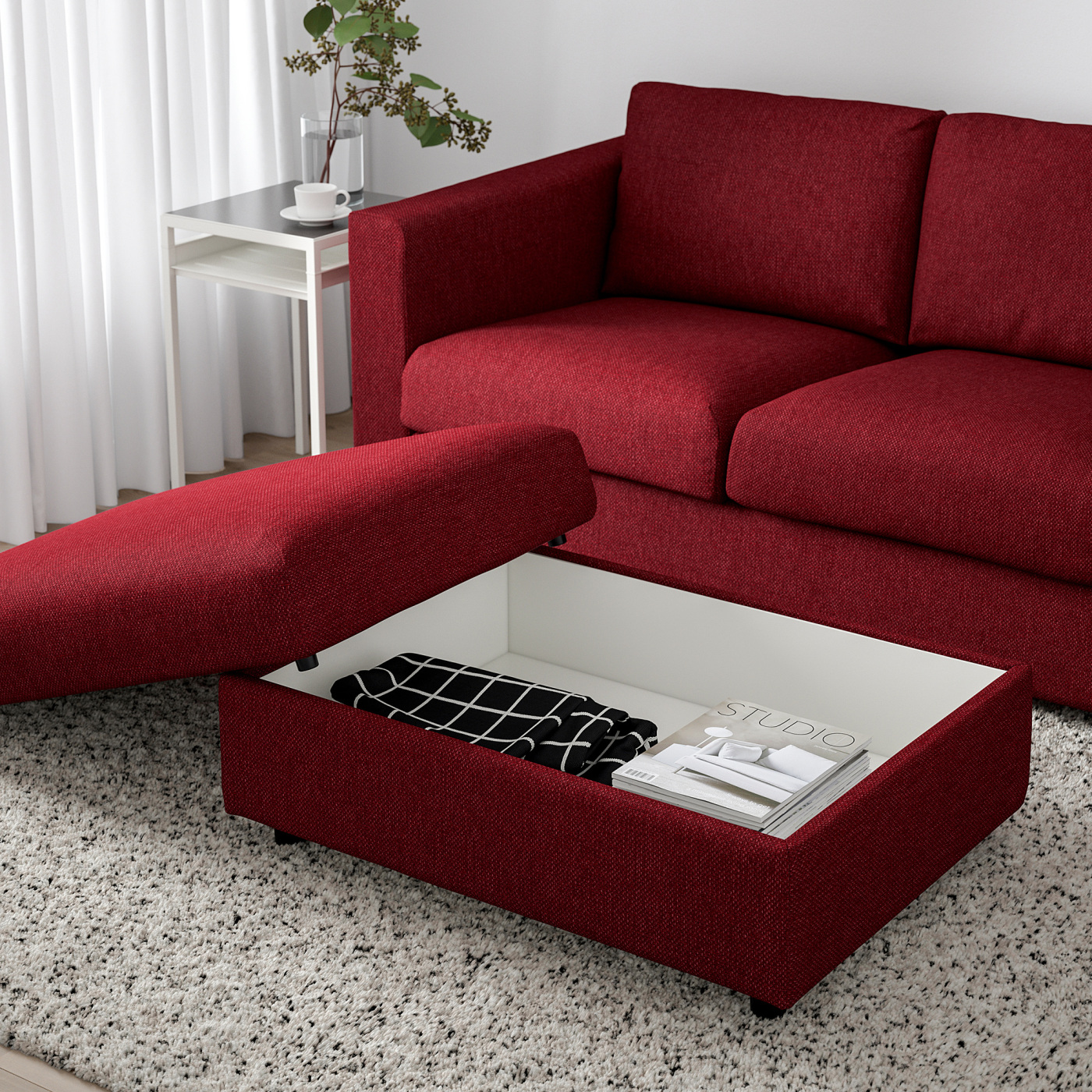 【新品・未使用品】IKEA オットマン　VIMLE VIMLE ヴィムレ オットマン 収納付き, ハーラルプ ベージュ - IKEA