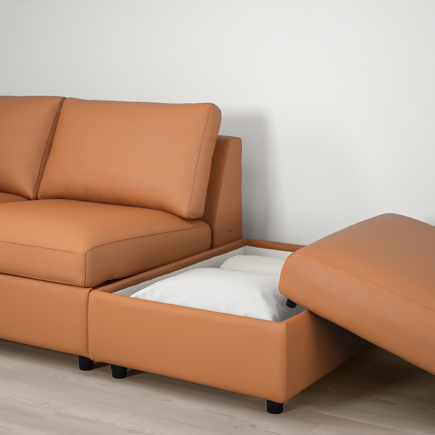 VIMLE u-shaped sofa, 6 seat with open end/Grann/Bomstad golden