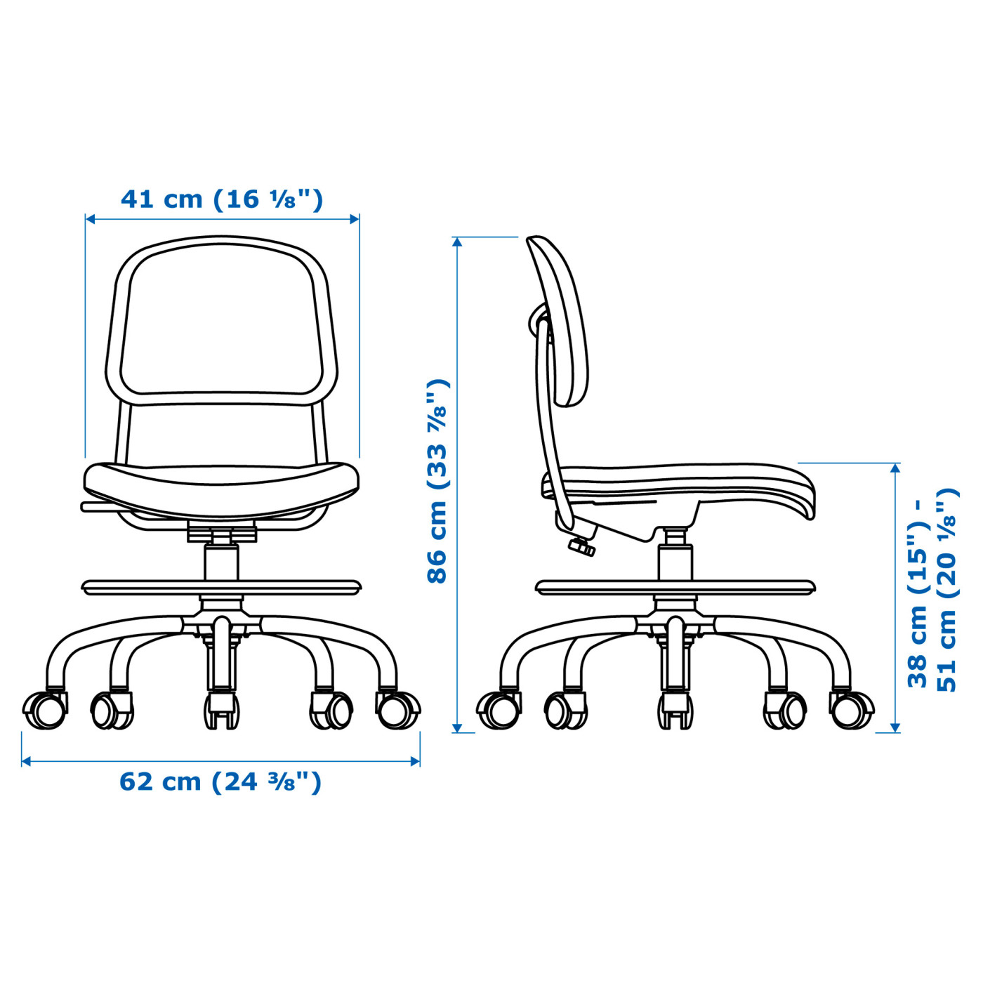VIMUND children's desk chair turquoise - IKEA