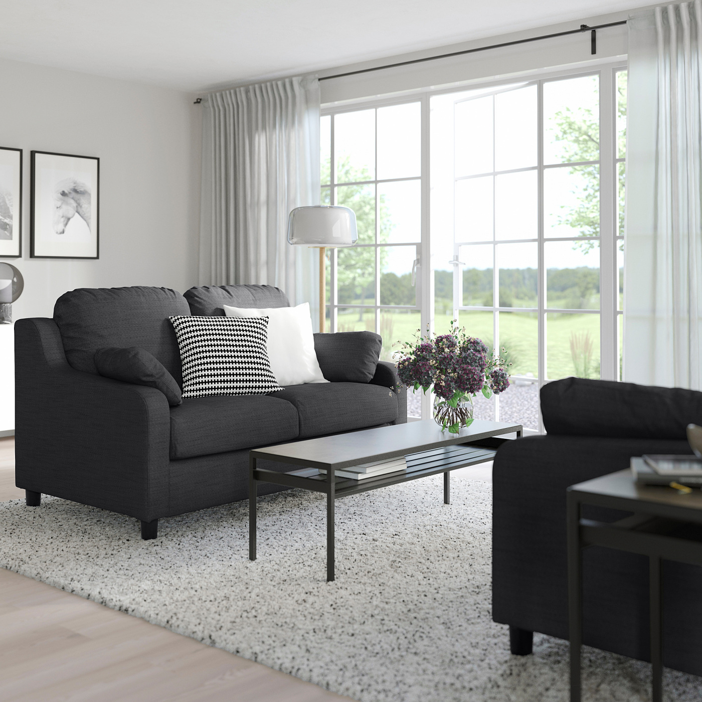VINLIDEN 2-seat sofa Hillared anthracite - IKEA