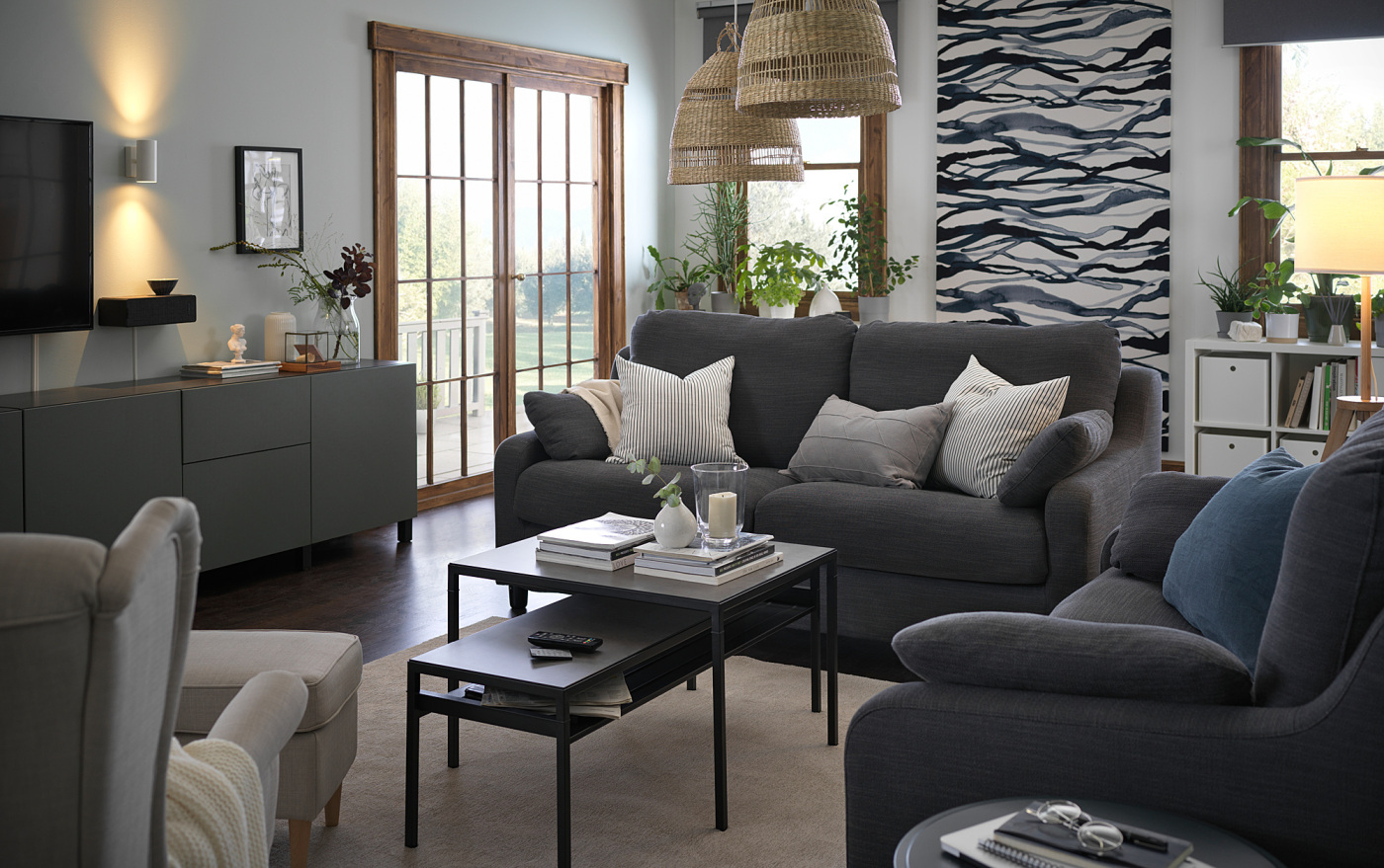 IKEA VINLIDEN 2人掛けソファ VINLIDEN 2-seat sofa Hillared anthracite - IKEA