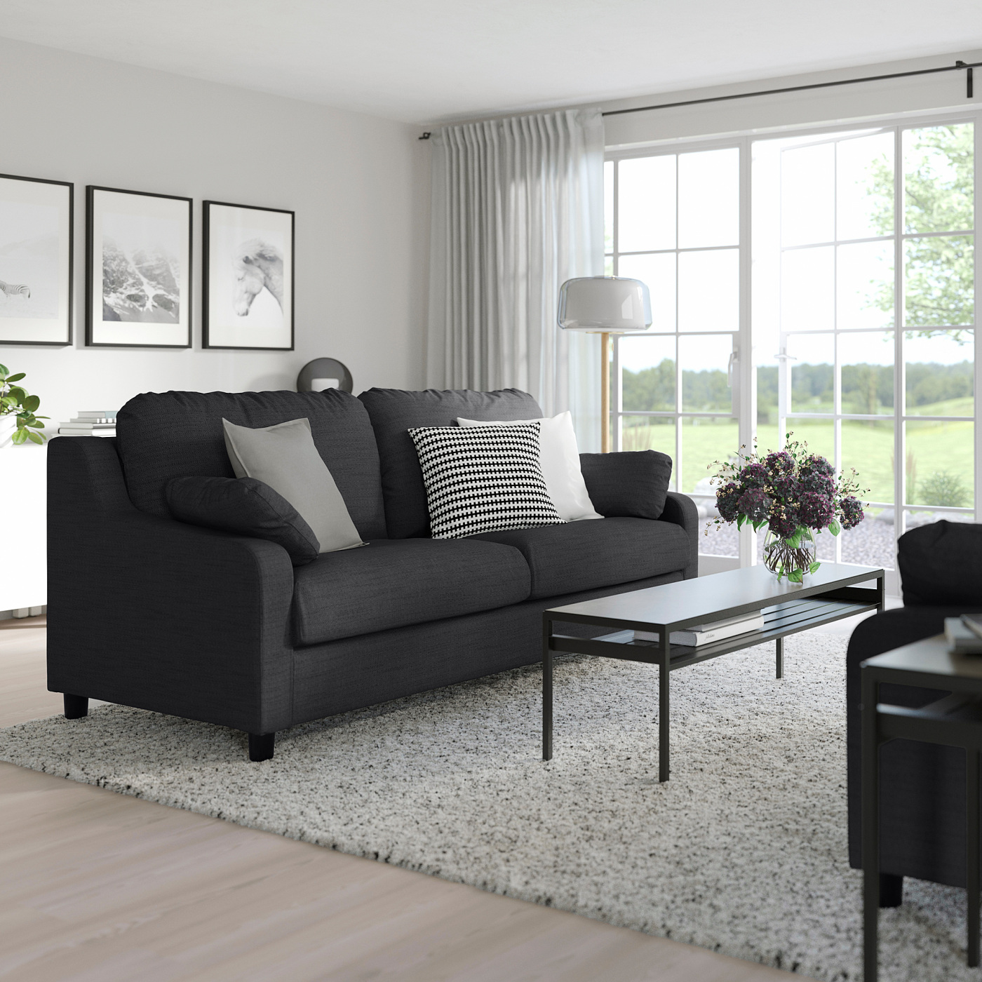 VINLIDEN 3-seat sofa Hillared anthracite - IKEA VINLIDEN 3-seat sofa Hillared anthracite - IKEA