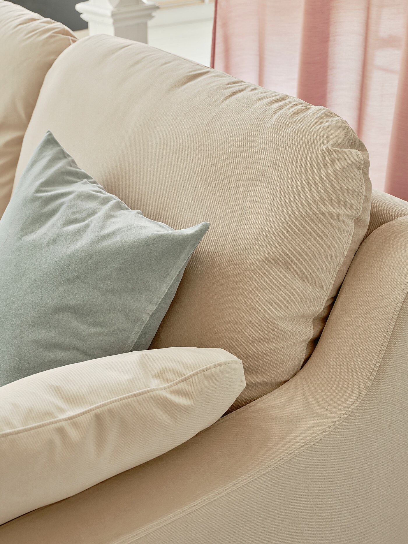 VINLIDEN 3-seat sofa with chaise longue Hakebo beige - IKEA