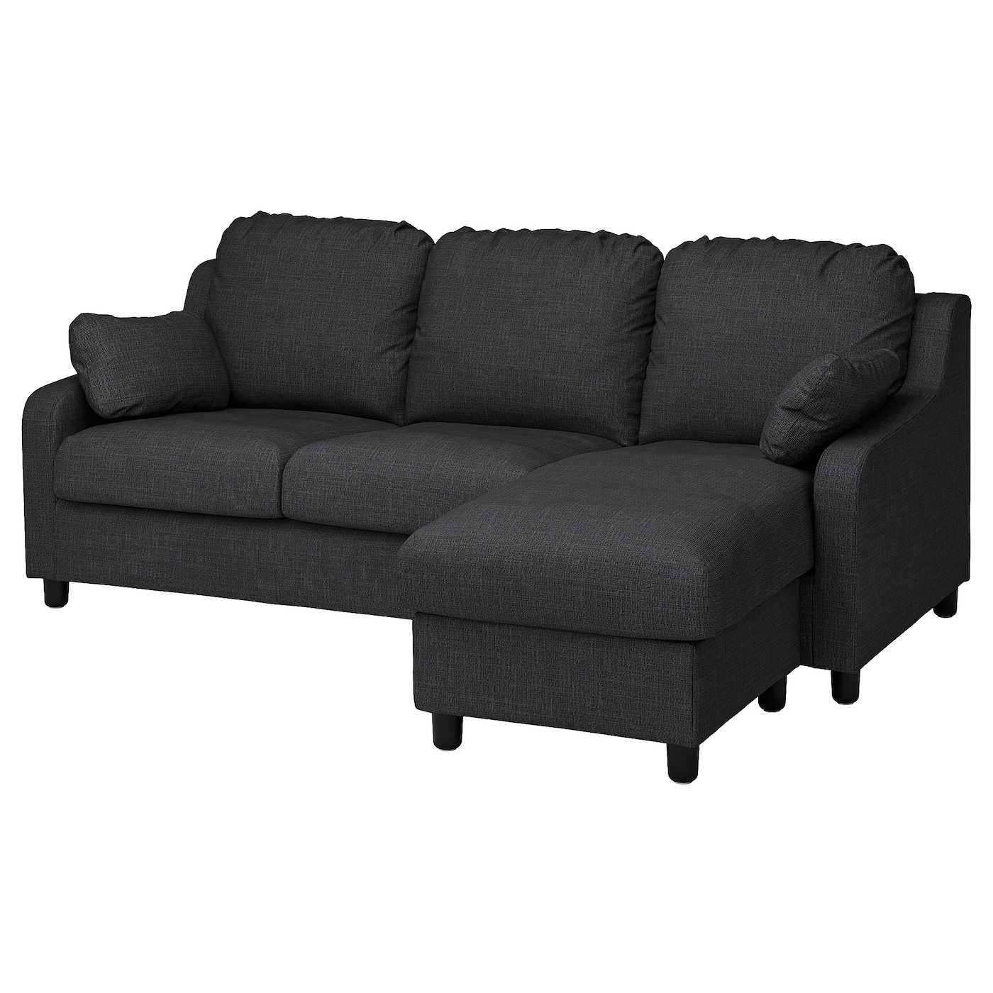 VINLIDEN 3-seat sofa with chaise longue Hillared anthracite - IKEA