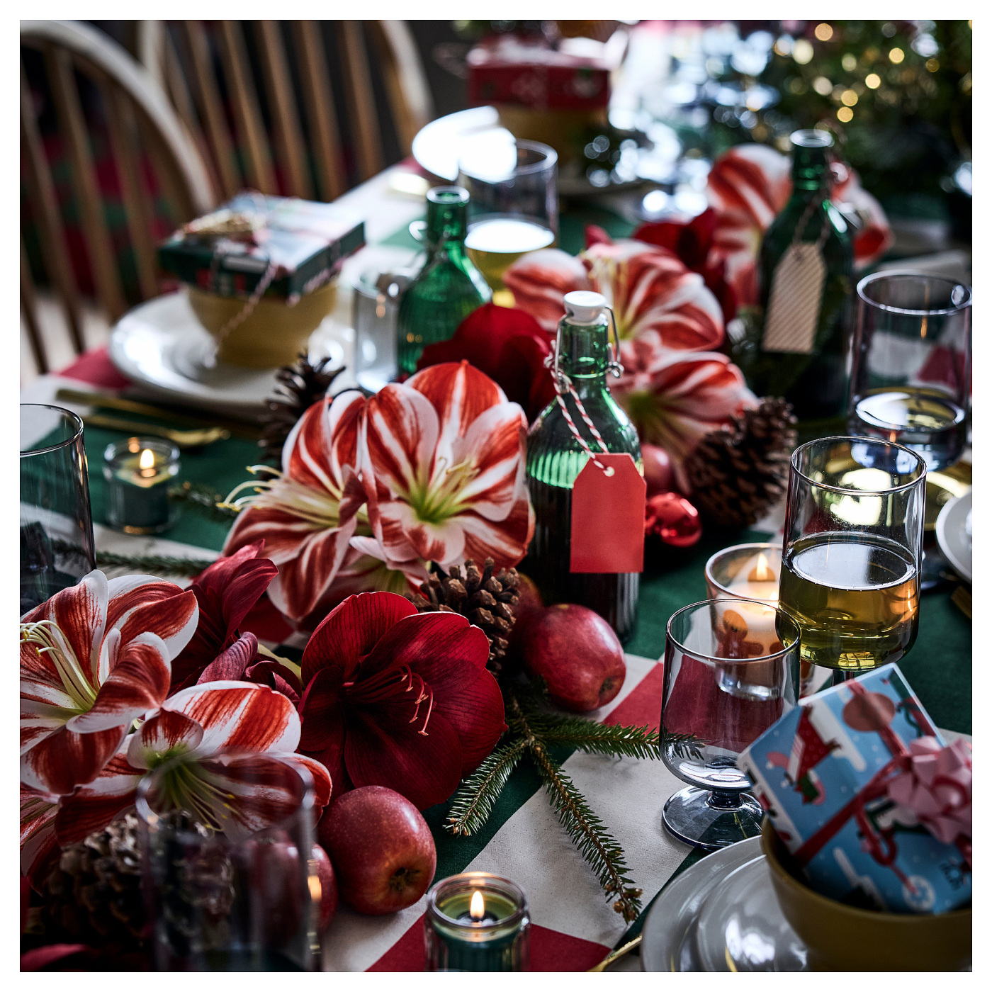 VINTERFINT artificial flower in/outdoor Amaryllis/red white - IKEA