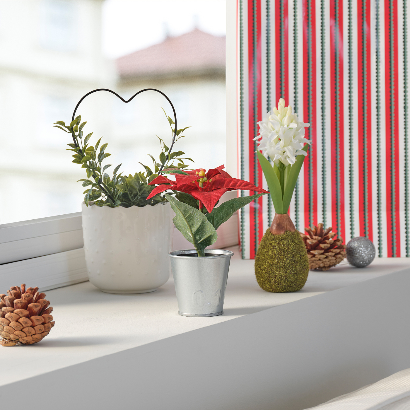 VINTERFINT artificial potted plant with pot in/outdoor Poinsettia
