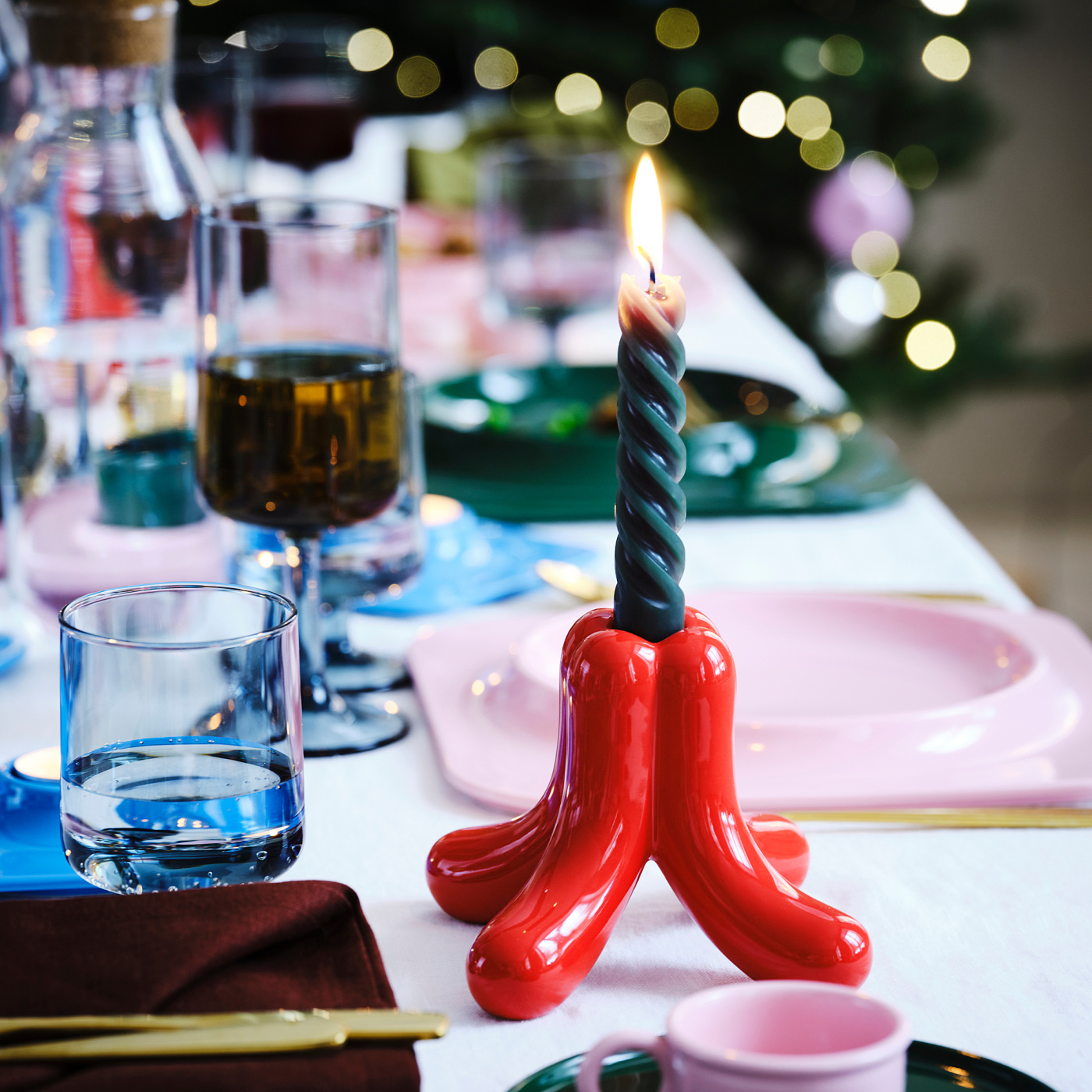 VINTERFINT candlestick red - IKEA