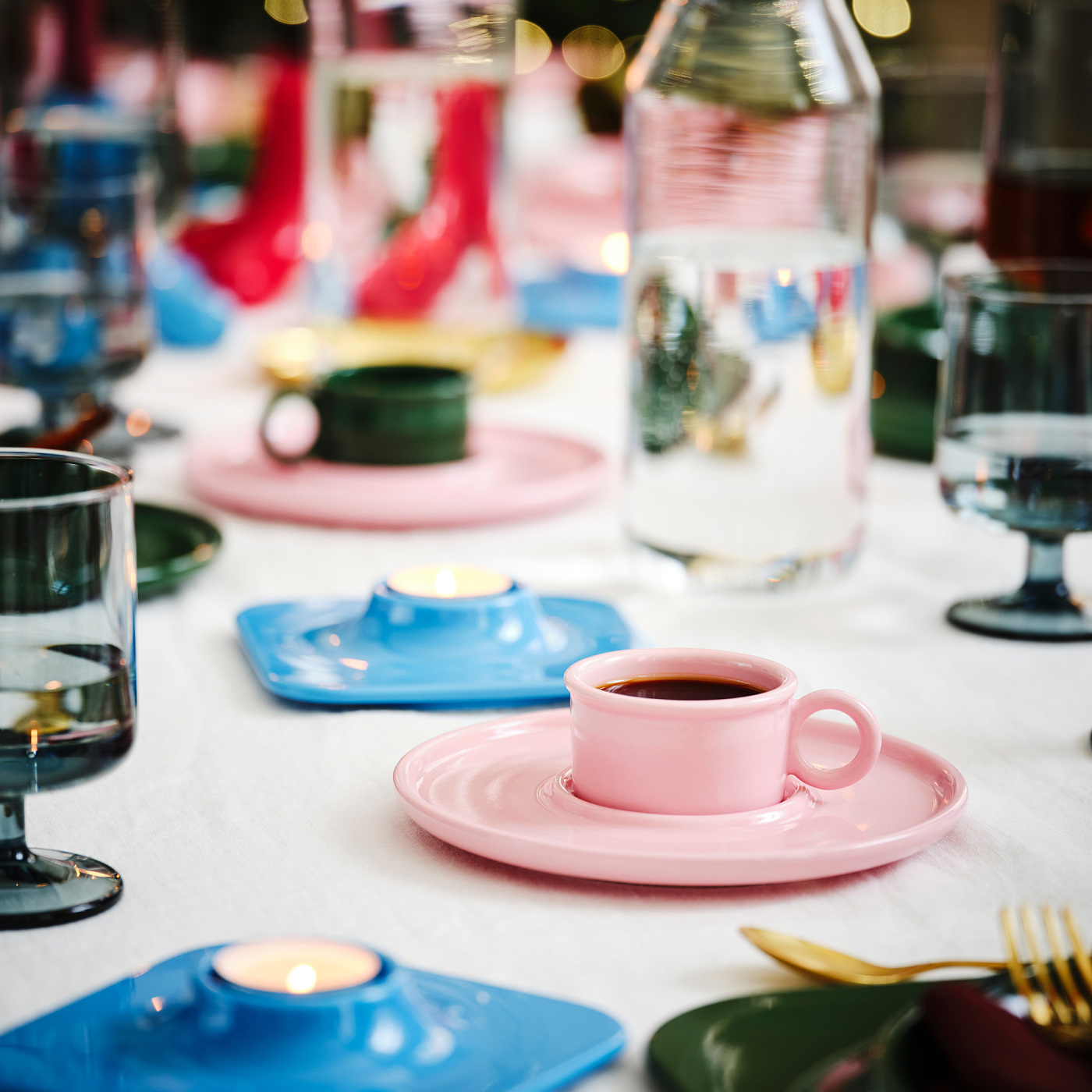  PINK ROTUS、WATERLIRY ２種のカップ&皿 VINTERFINT cup with saucer pink - IKEA