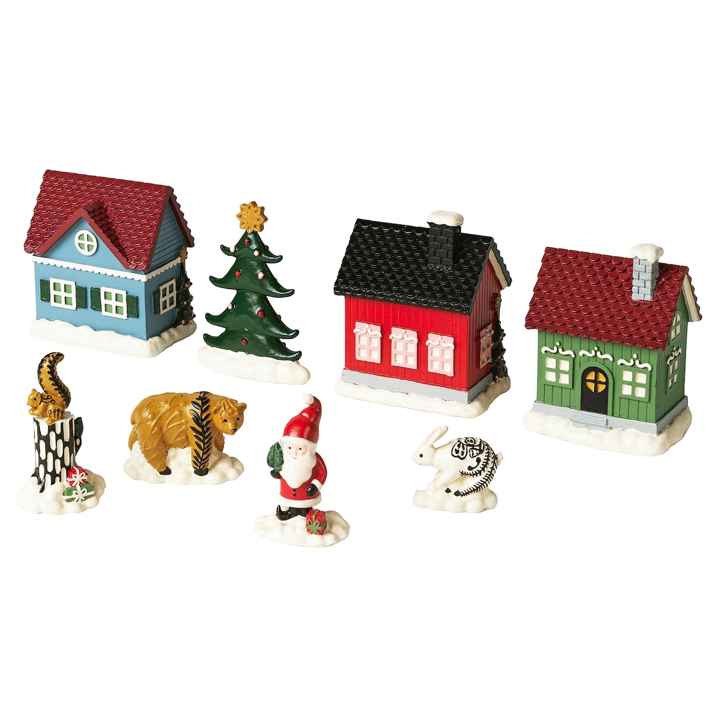 VINTERFINT decoration set of 8 winter village - IKEA