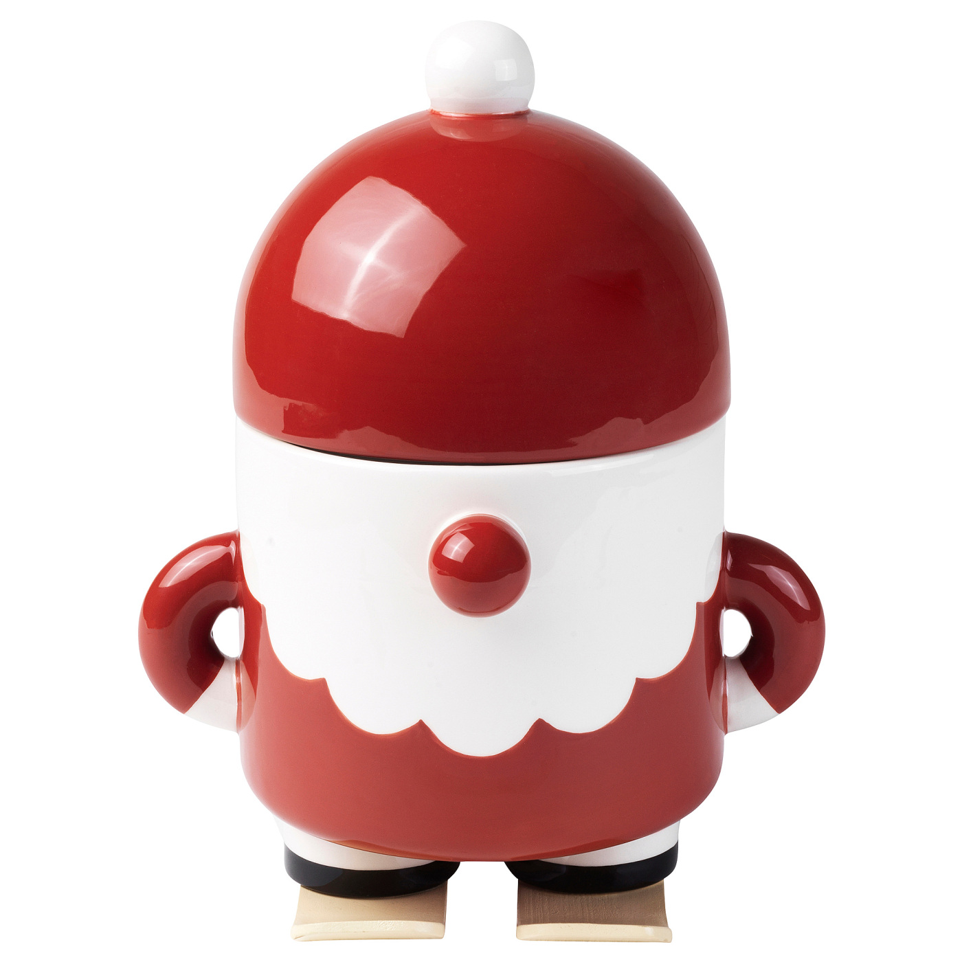 VINTERFINT jar with lid Santa Claus red