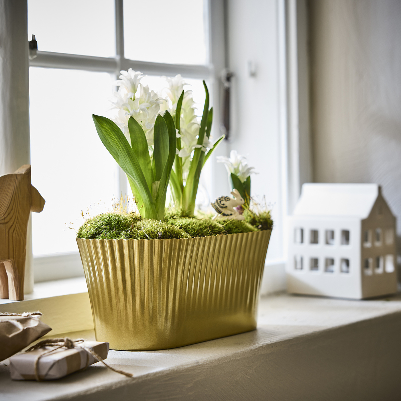 VINTERFINT plant pot gold-colour - IKEA