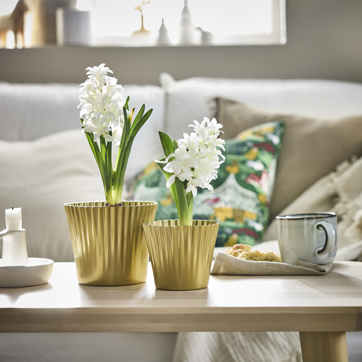 VINTERFINT plant pot gold-colour - IKEA