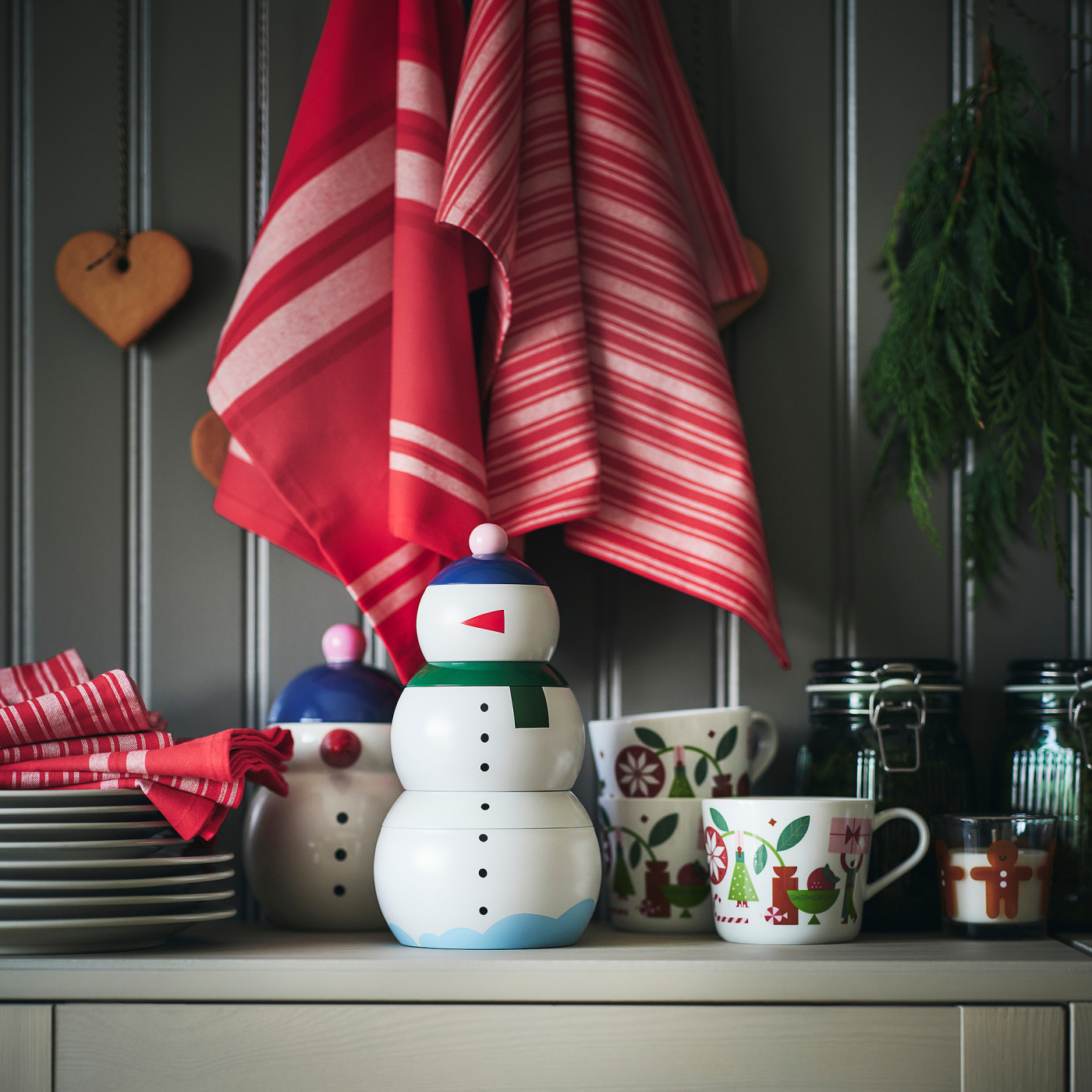 VINTERFINT tin with lid, set of 3 snowman - IKEA