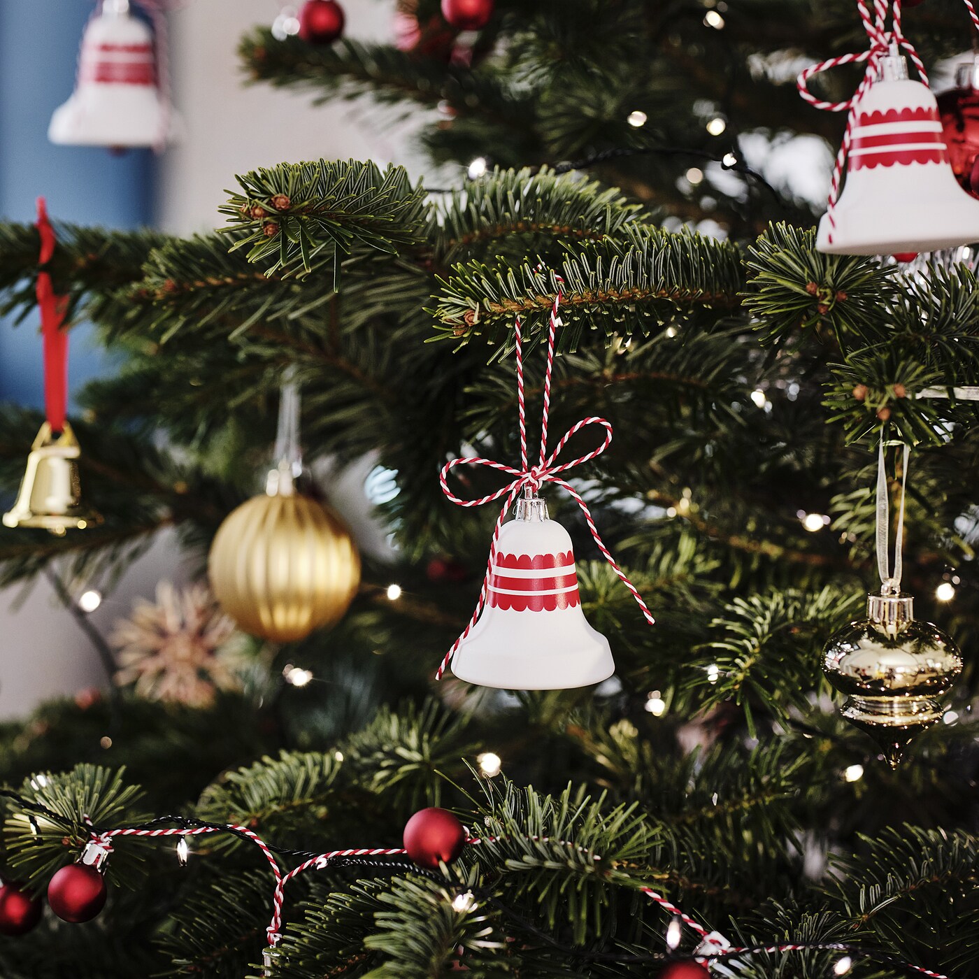 VINTERFINT tree ornament bell-shaped white/red - IKEA