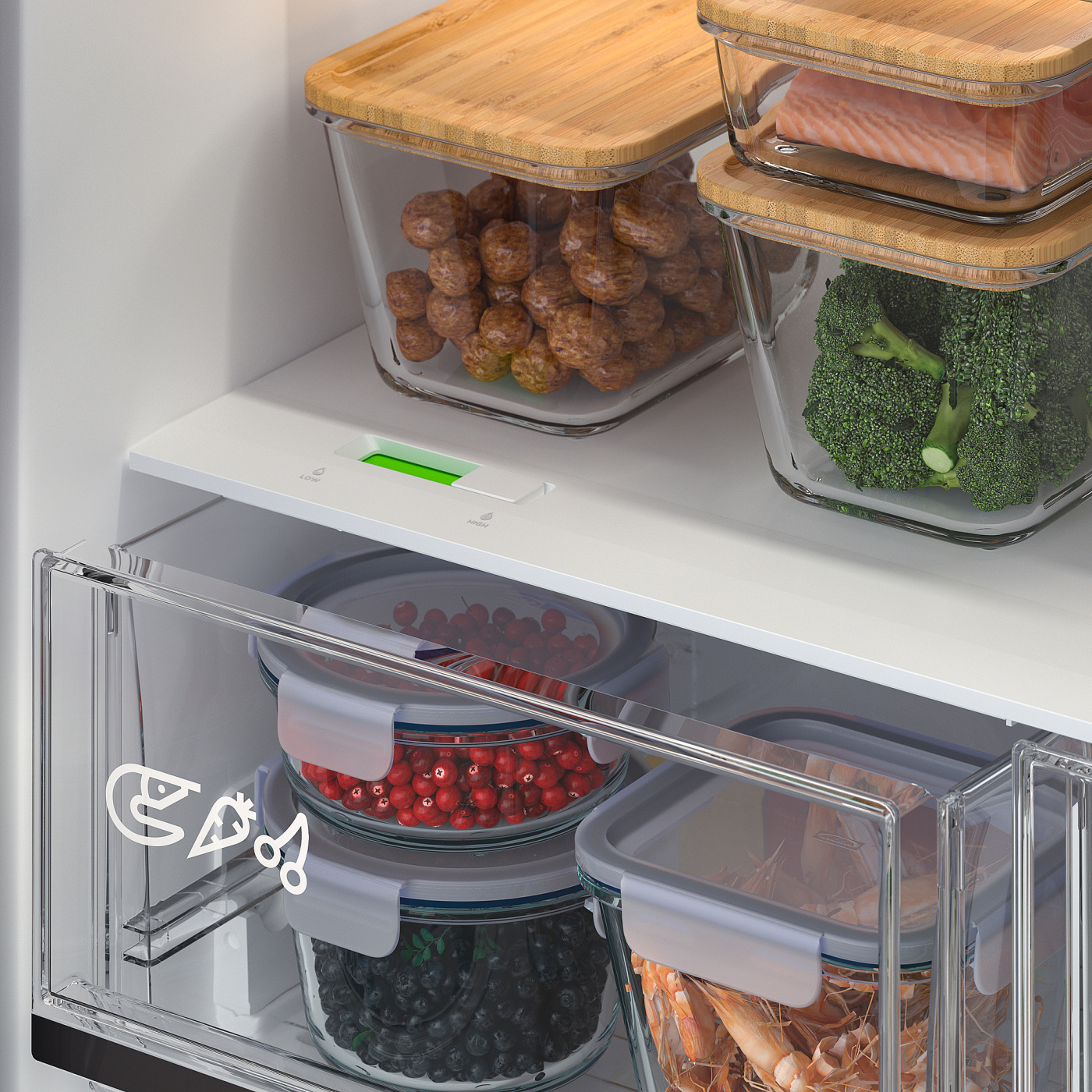 VINTERKALL French door fridge/freezer IKEA 700 freestanding