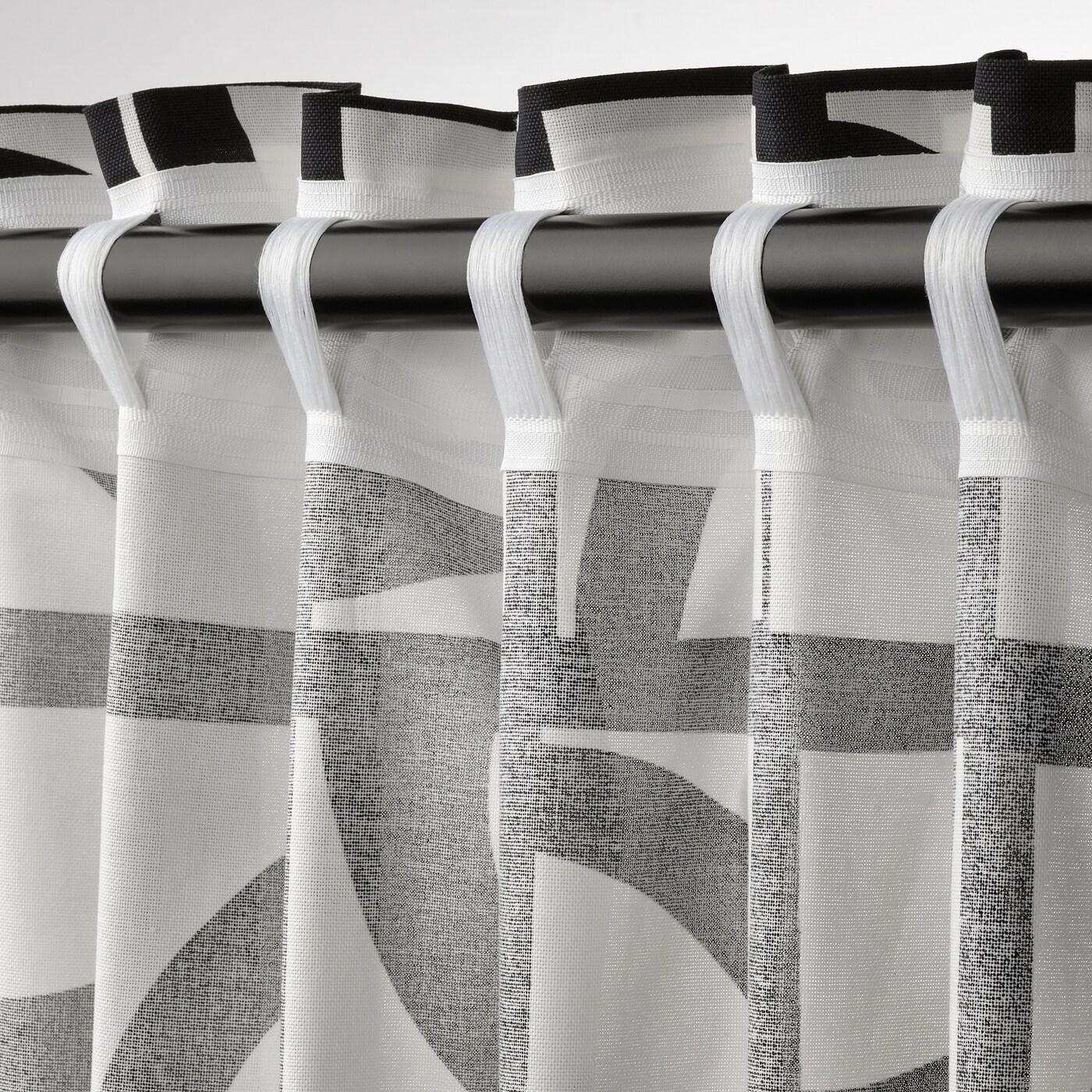 激安通販サイト pair 1 curtains, VINTEROXBÄR white/black IKEA - カーテン