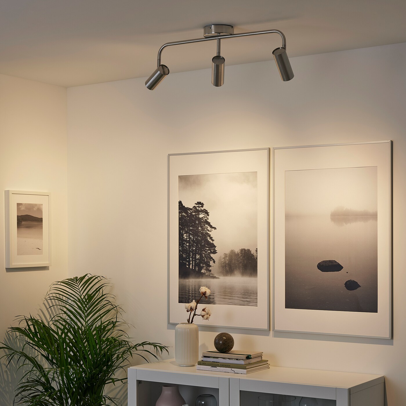 IKEA Virrmo スポットライト VIRRMO ceiling track, 3-spots nickel-plated - IKEA