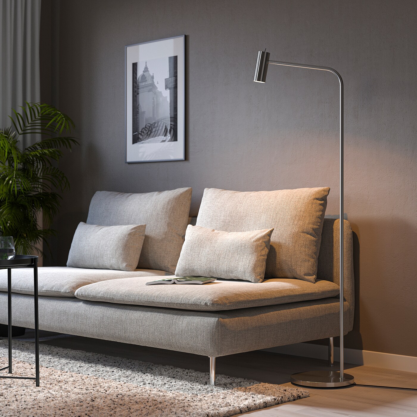 VIRRMO floor/reading lamp nickel-plated - IKEA