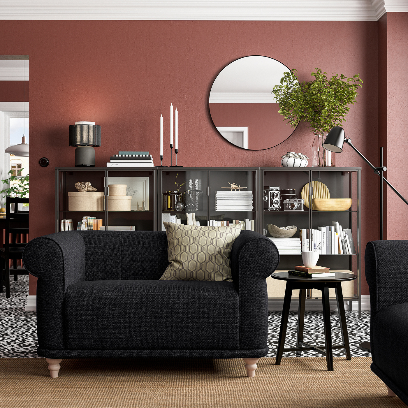 VISKAFORS 1,5-seat armchair Lejde anthracite/birch - IKEA