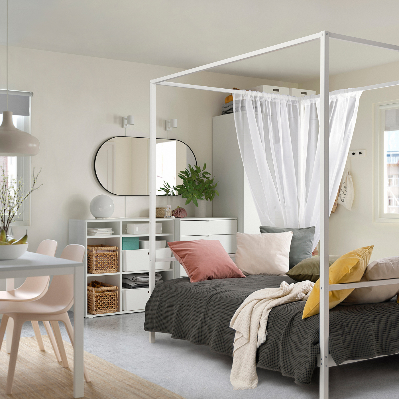 VITARNA four-poster bed frame white - IKEA