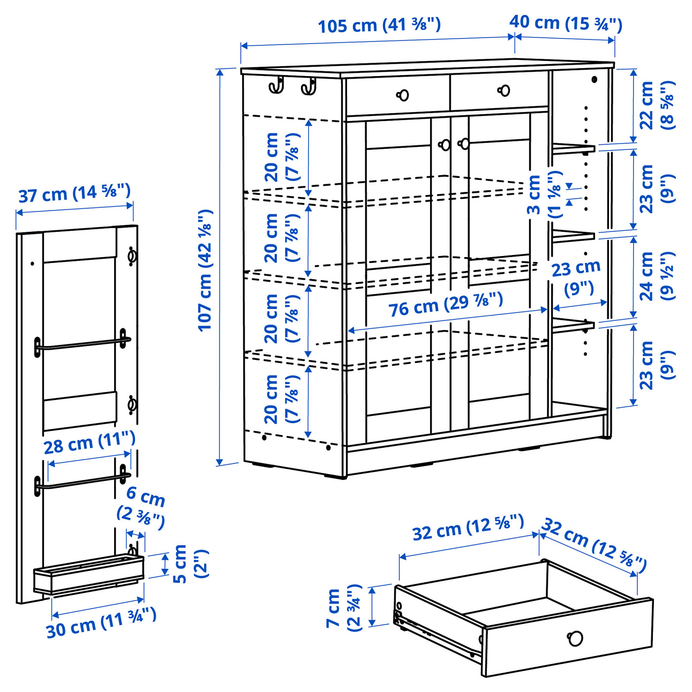 VITBERGET shoe cabinet/storage white - IKEA