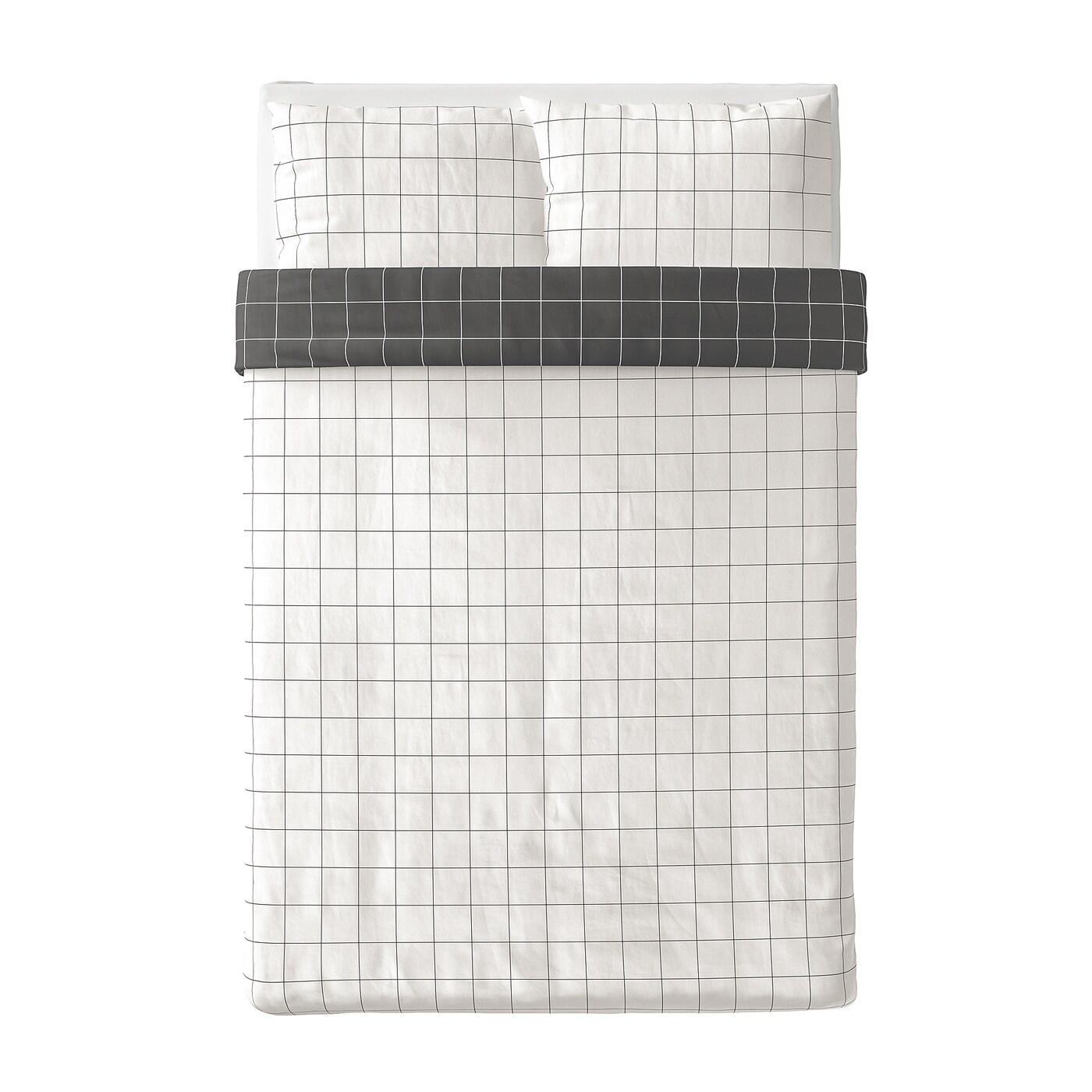 VITKLÖVER duvet cover and 2 pillowcases white black/check - IKEA VITKLÖVER duvet cover and 2 pillowcases white black/check - IKEA