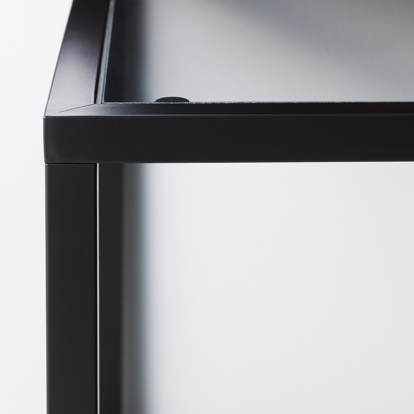 VITTSJÖ nest of tables, set of 2 black-brown/glass - IKEA