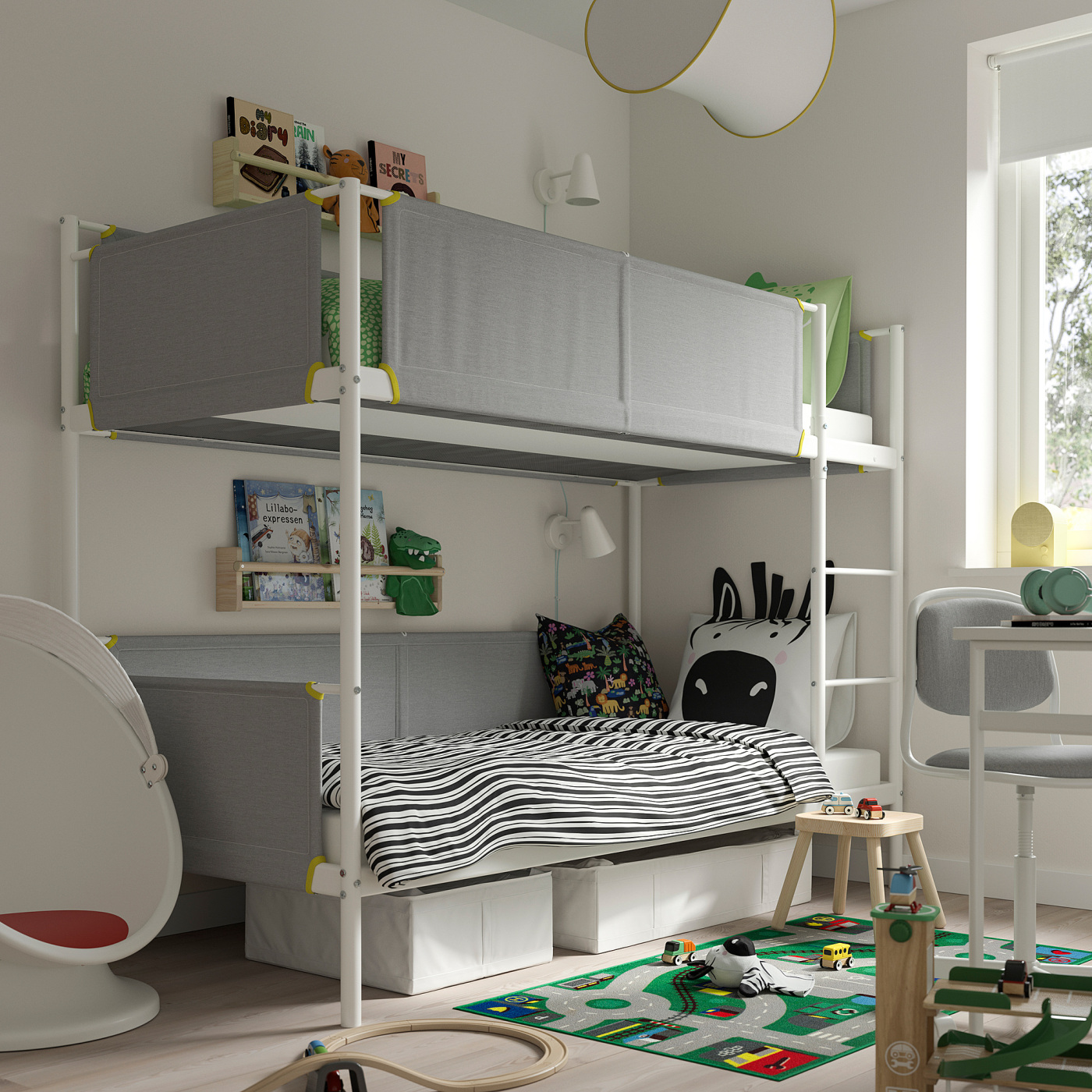 VITVAL bunk bed frame white/light grey - IKEA