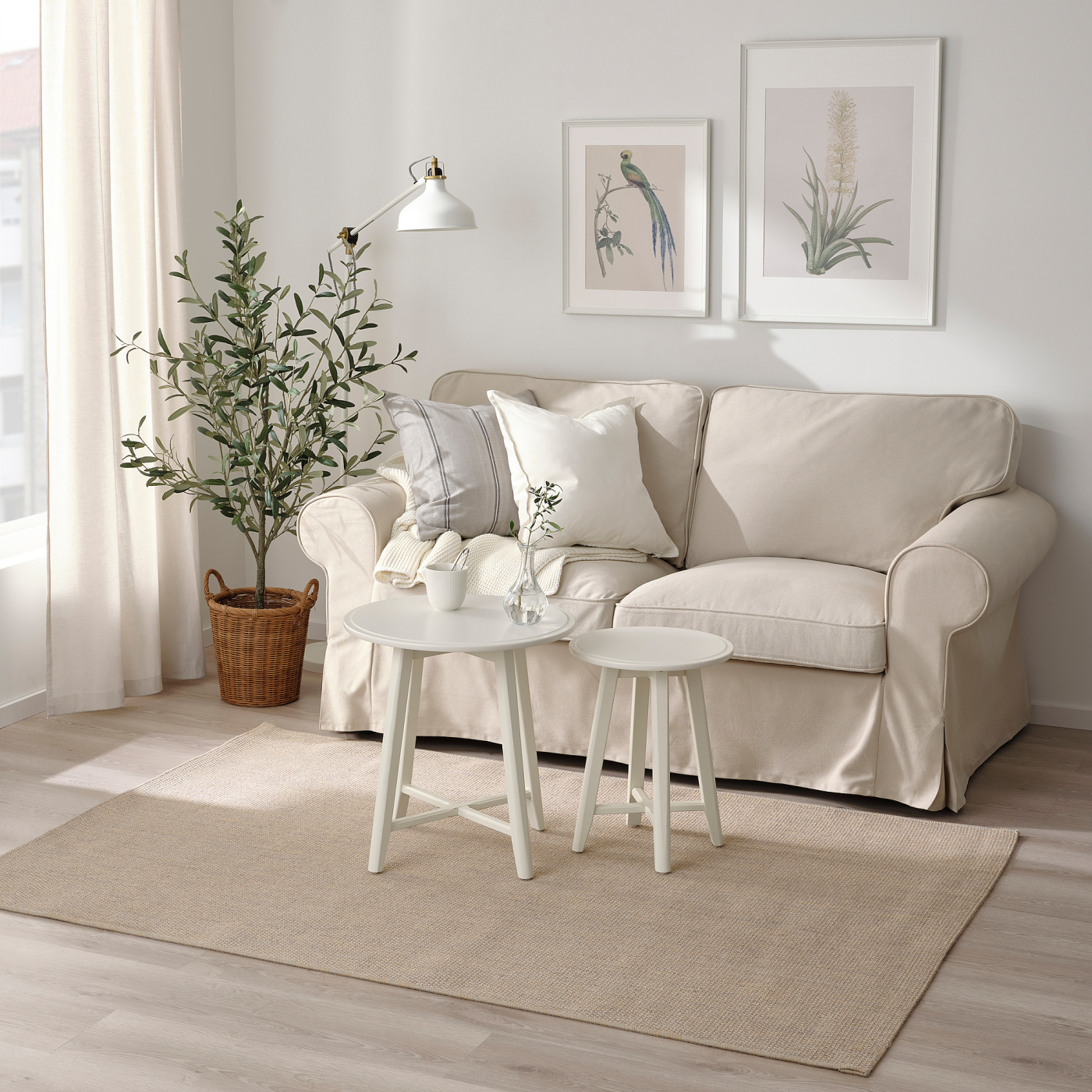 イケア IKEA VODSKOV ヴォードスコヴ ラグ VODSKOV rug, flatwoven natural/light grey - IKEA