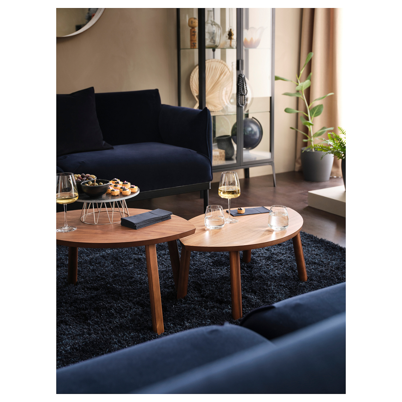 VOLLERSLEV rug, high pile dark blue - IKEA