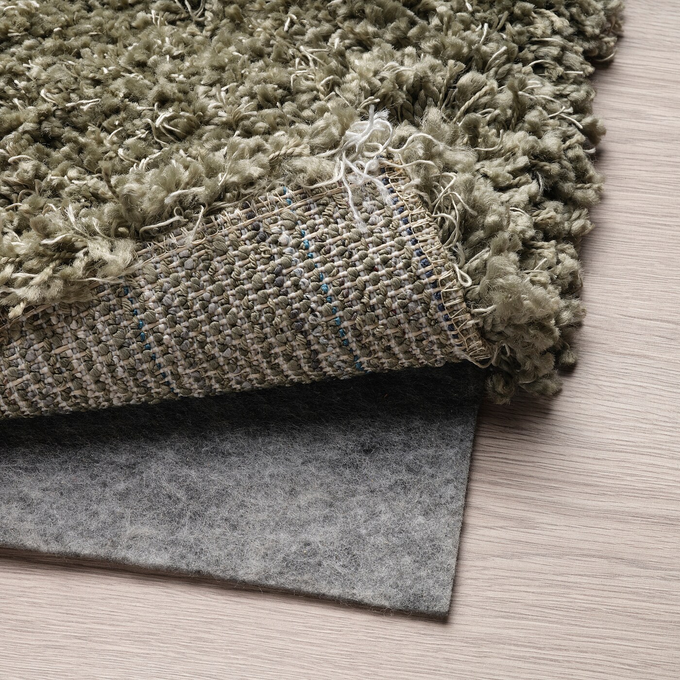 VOLLERSLEV rug, high pile grey-green - IKEA