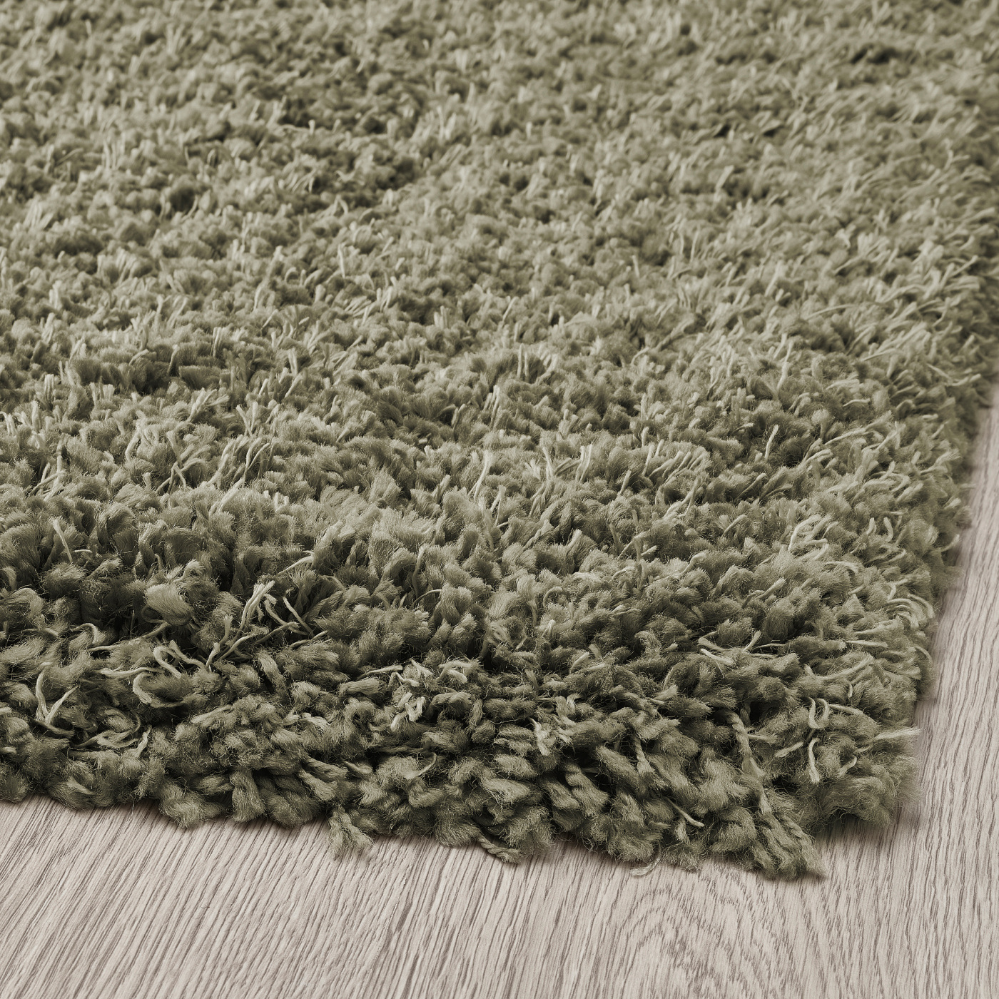 VOLLERSLEV rug, high pile grey-green - IKEA
