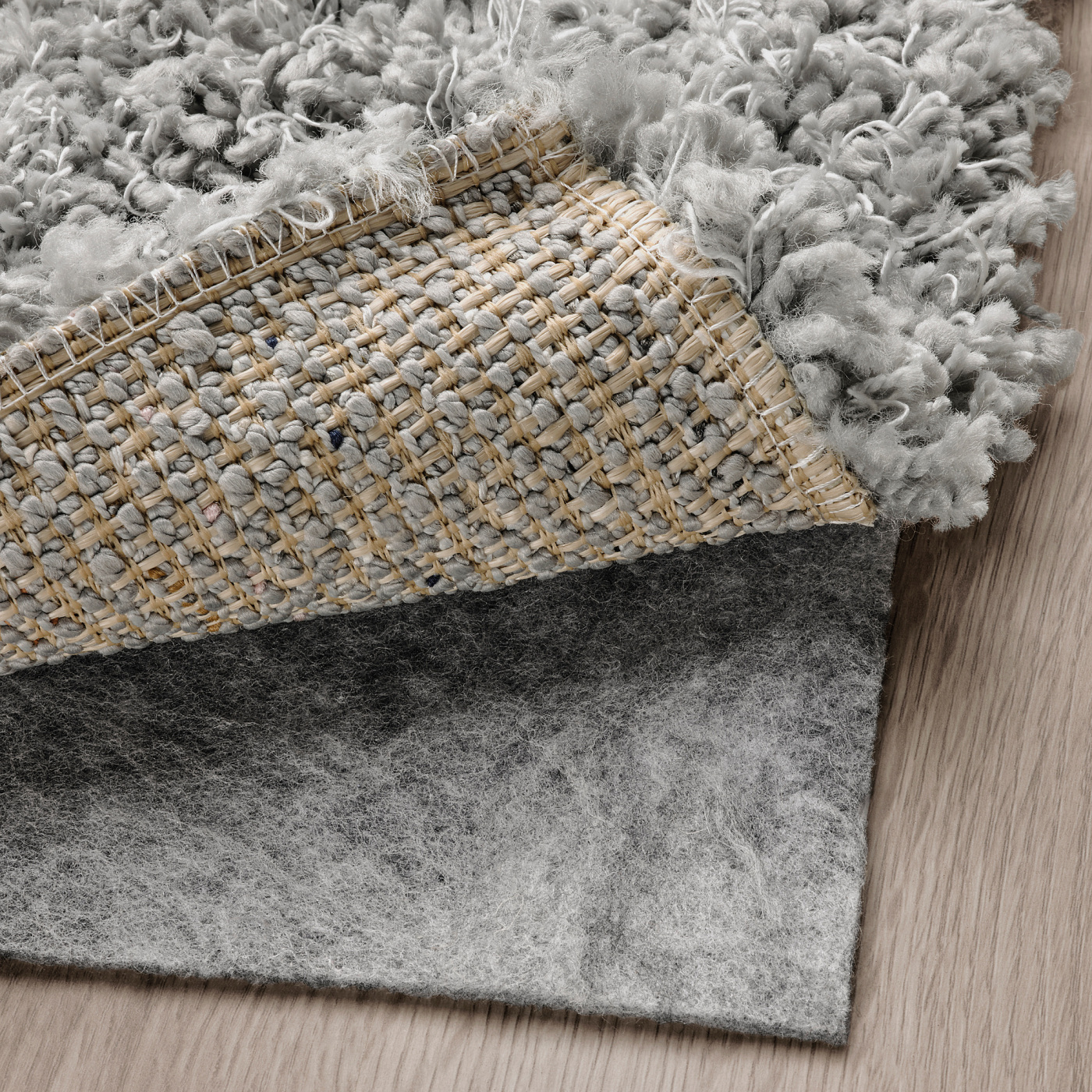 VOLLERSLEV rug, high pile light grey - IKEA