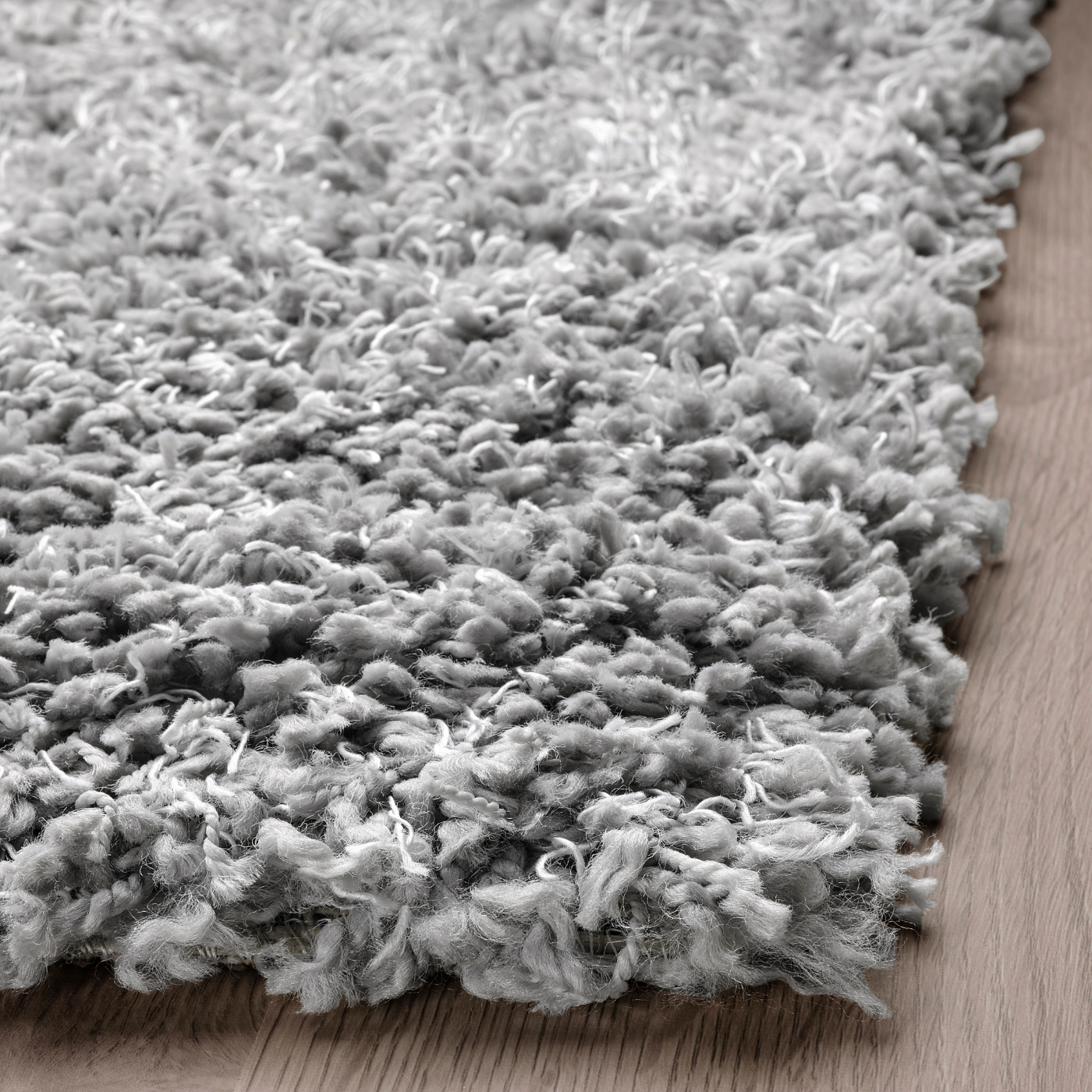 VOLLERSLEV rug, high pile light grey - IKEA