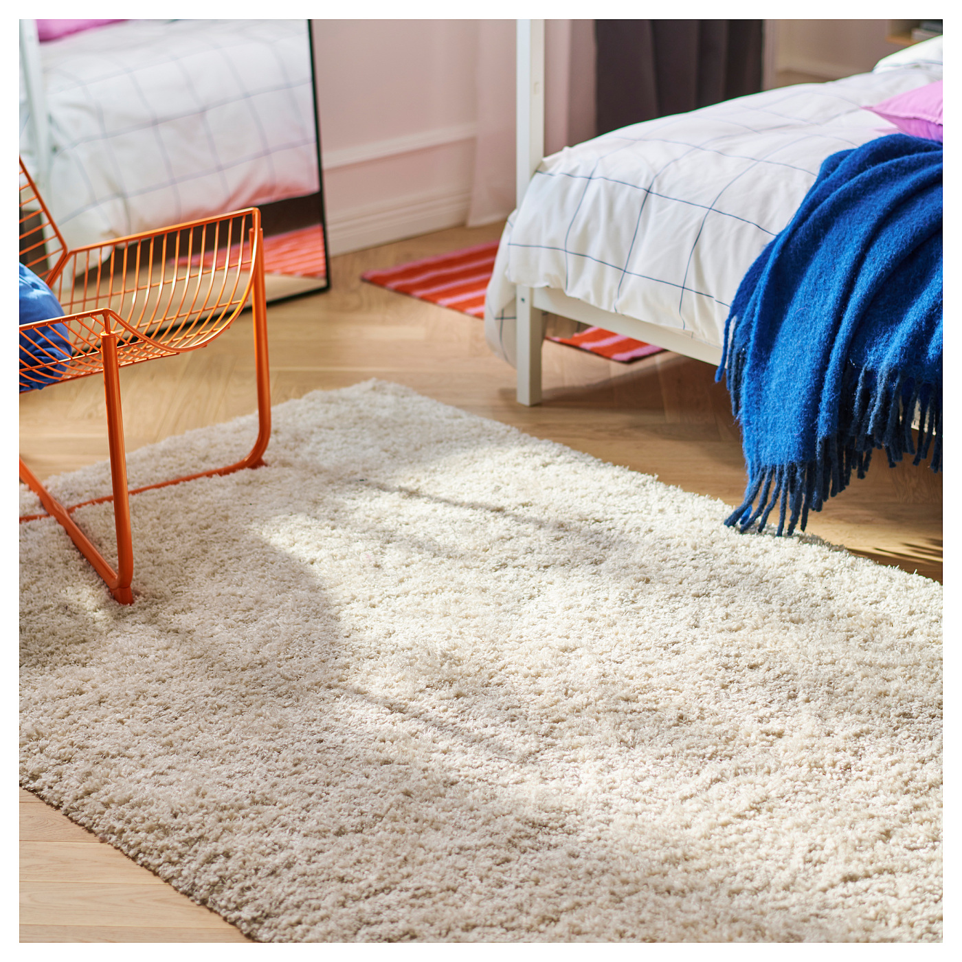 VOLLERSLEV rug, high pile white - IKEA