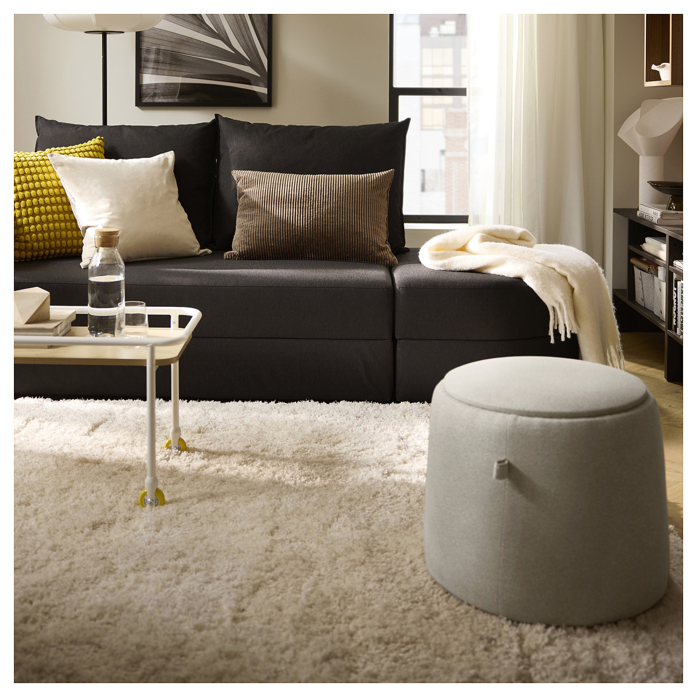 VOLLERSLEV rug, high pile white - IKEA