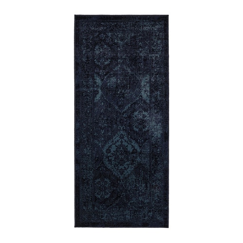 NÖVLING rug, low pile dark blue/yellow-brown - IKEA